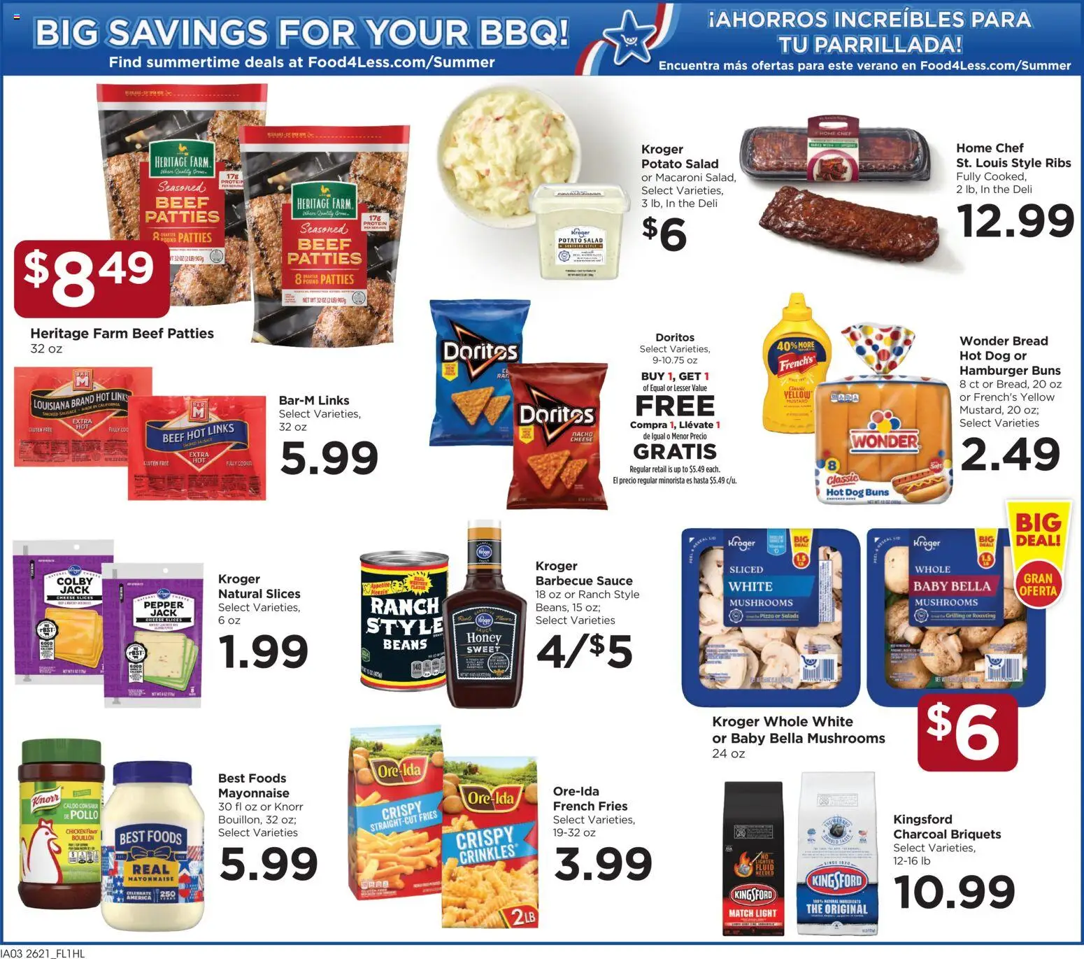 Food 4 Less Weekly Ad - valid from 06/24/2026 | Page: 8 | Products: Cheese, Bread, Salad, Pepper