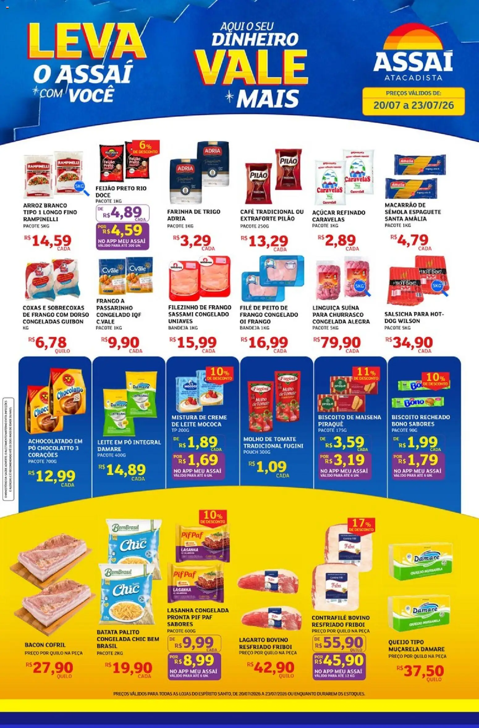 Assaí Atacadista Folheto - válido de 20/07/2026 | Página: 1 | Produtos: Achocolatado, Farinha de trigo, Macarrão, Açúcar