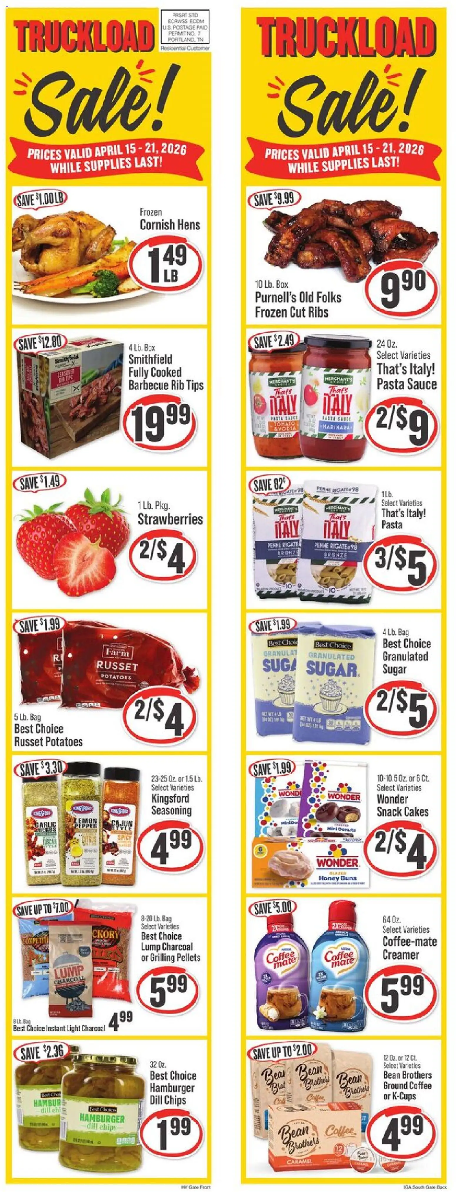 IGA Weekly Ad - valid from 15.04.2026 | Page: 2 | Products: Box, Potatoes, Sugar, Garlic
