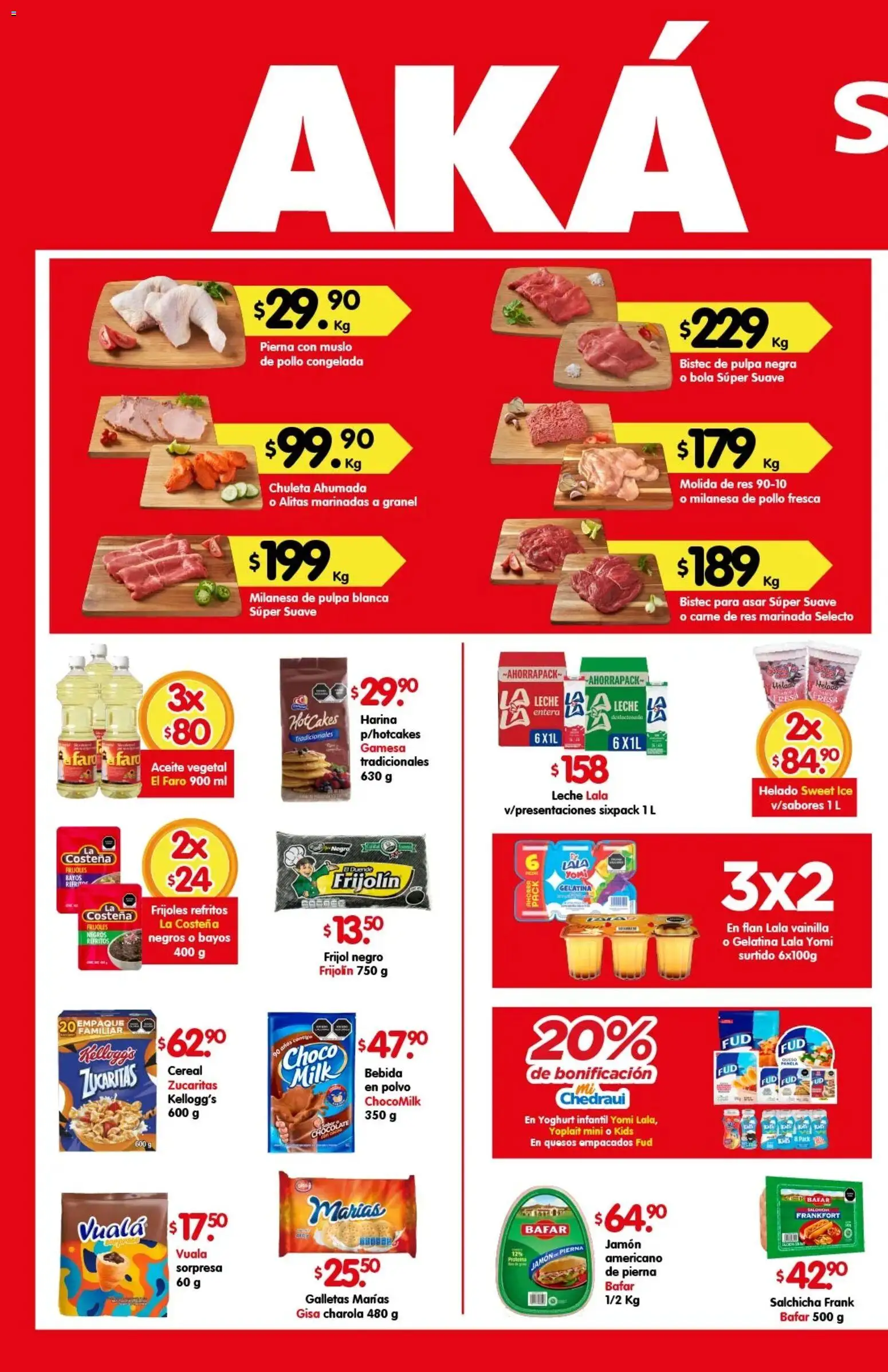 Nuevas ofertas de Arteli válidas en toda la República Mexicana desde el 21/09/2026. ¡Encuentra las mejores ofertas en Arteli folleto Aká Super Bodega! | Página: 1 | Productos: Milanesa, Chuleta ahumada, Leche, Vainilla