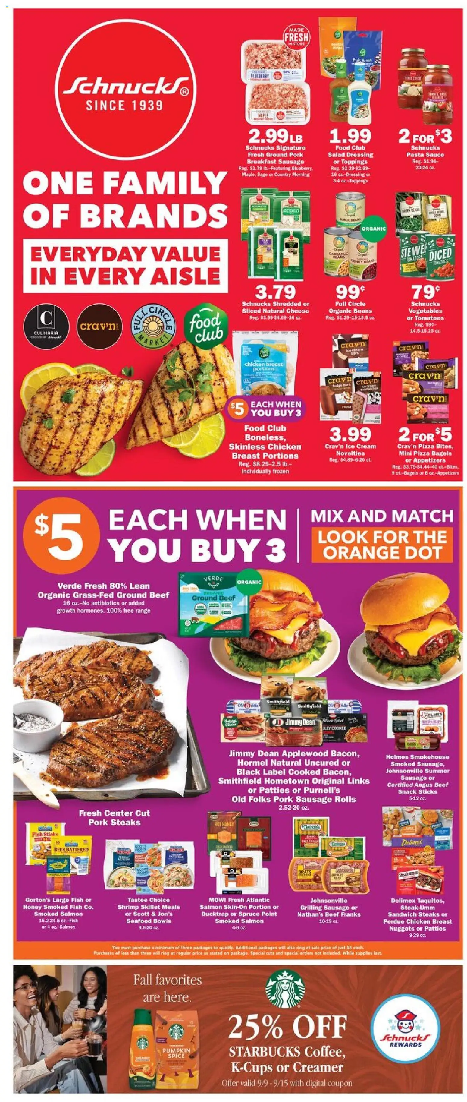 Schnucks Weekly Ad - valid from 09/09/2026 | Page: 2 | Products: Ring, Pork, Sausage, Ground beef
