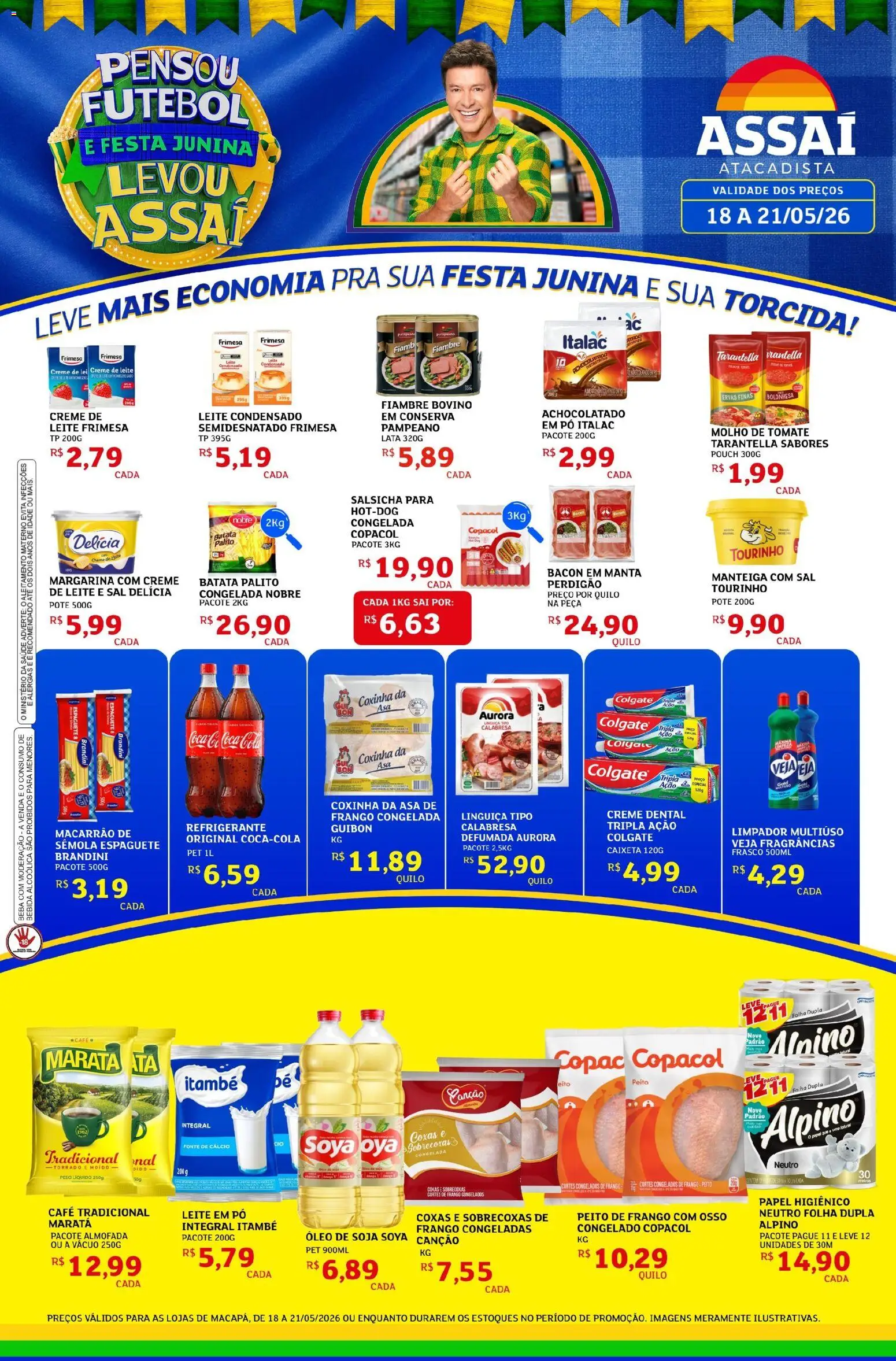 Assaí Atacadista Folheto - válido de 18.05.2026 | Página: 1 | Produtos: Limpador multiuso, Óleo, Café, Leite em pó