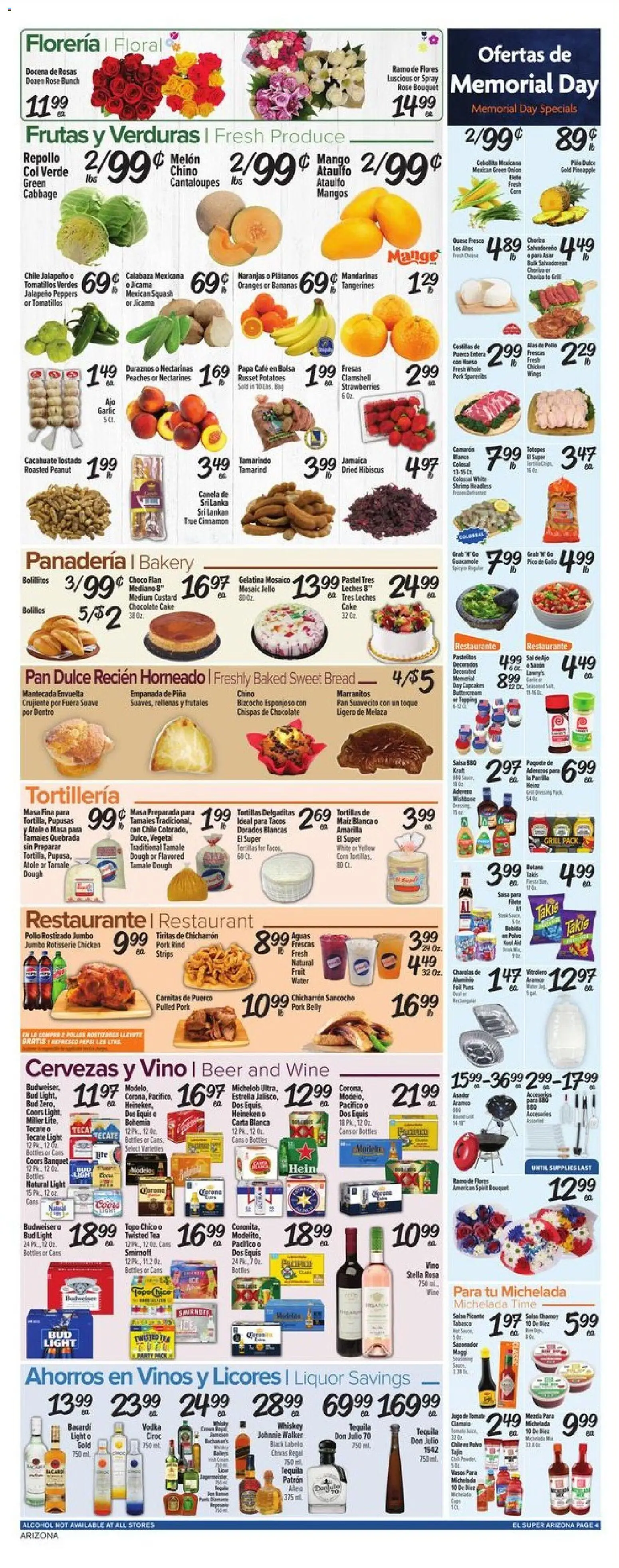 El Super Weekly Ad - AK - valid from 20.05.2026 | Page: 4 | Products: Jalapeno peppers, Pineapple, Water, Melon
