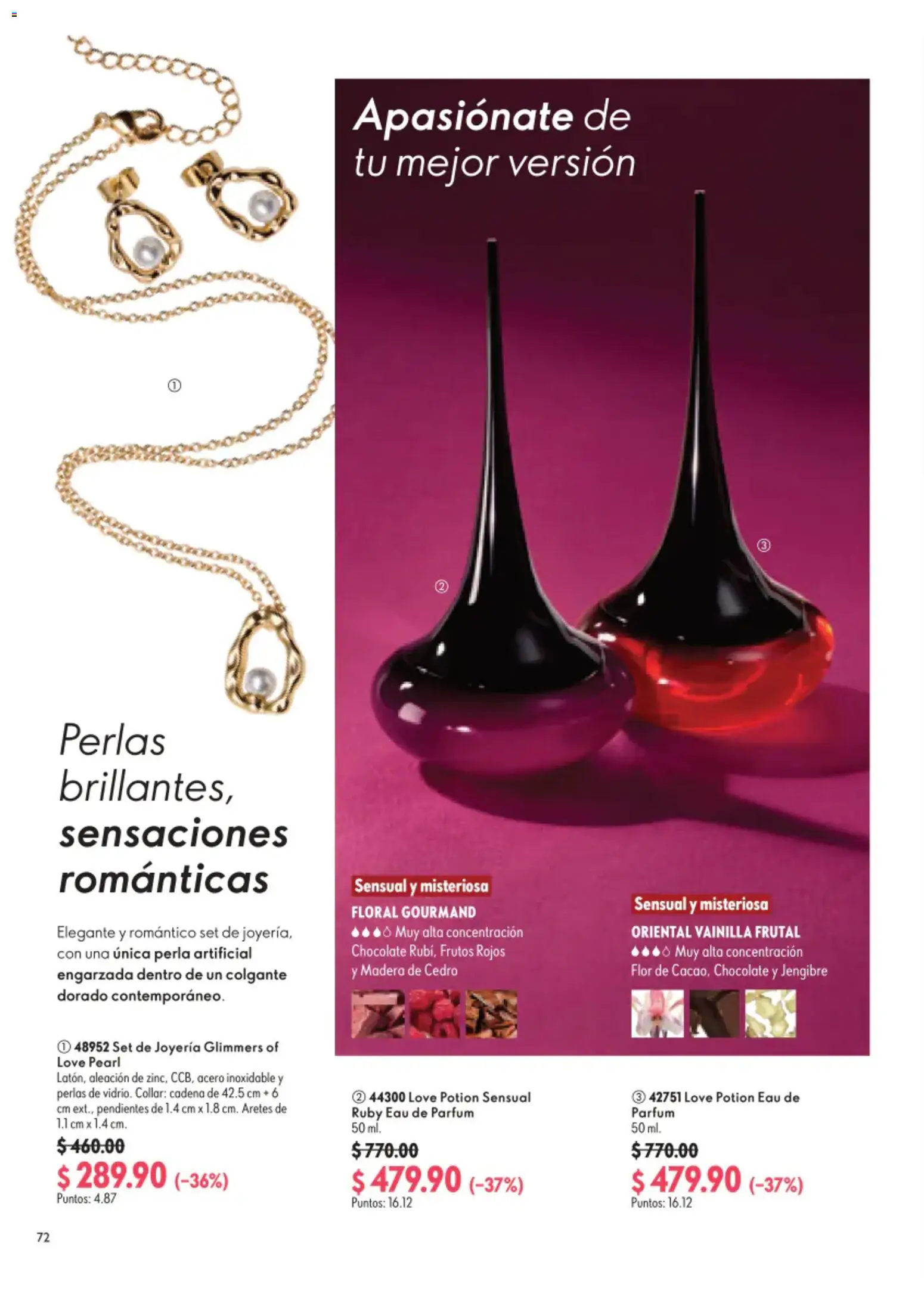 Nuevas ofertas de Oriflame válidas en toda la República Mexicana desde el 01/08/2026. ¡Encuentra las mejores ofertas en Oriflame campaña 11 2026! | Página: 72 | Productos: Chocolate, Collar, Aretes, Cadena