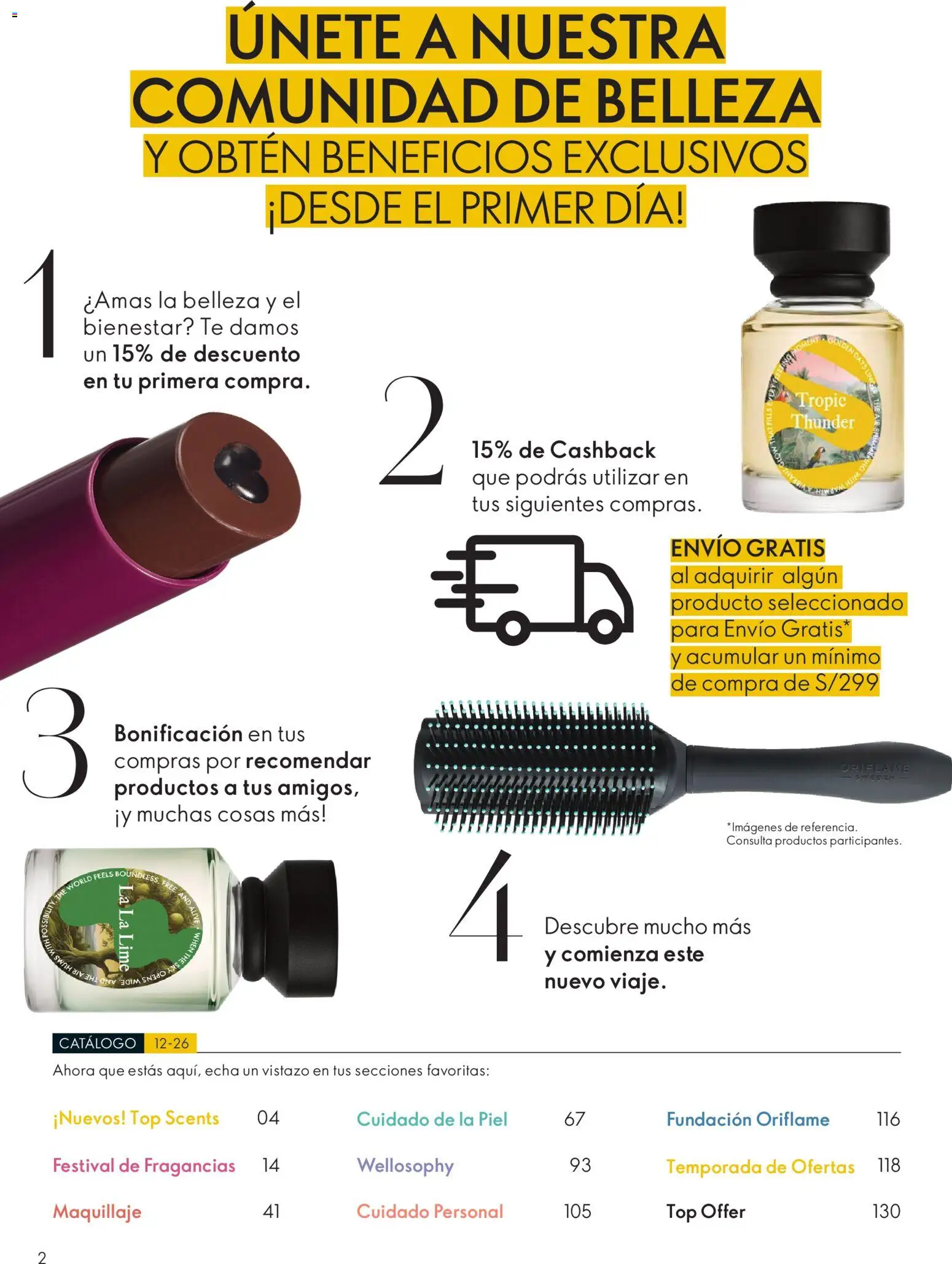 Catálogo Oriflame válido desde 22/08/2026 | Página: 2 | Productos: Té, Maquillaje