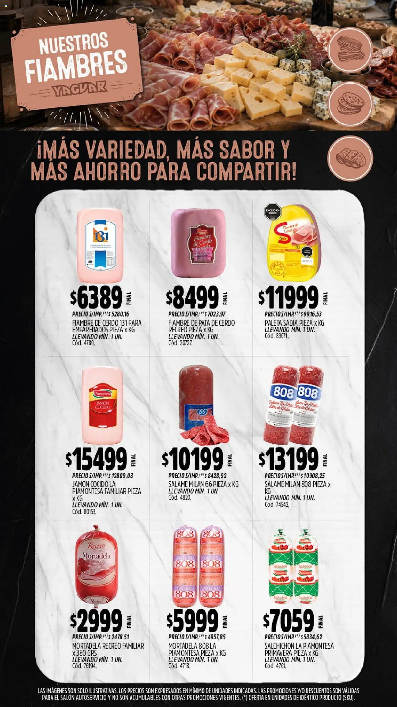 Yaguar - Oferta Semanal Salta │ válido desde el 14/09/2026 | Página: 9 | Productos: Pata de cerdo, Jamón cocido, Mortadela, Cerdo