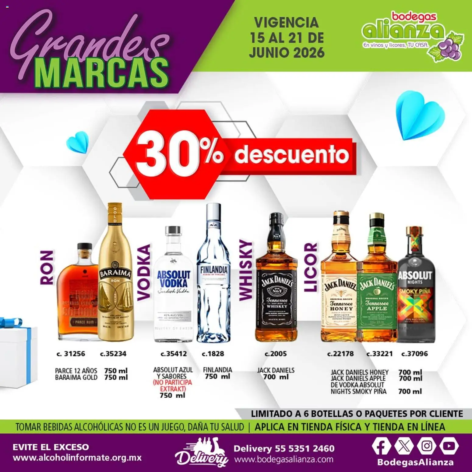 Nuevas ofertas de Bodegas Alianza válidas en toda la República Mexicana desde el 15.06.2026. ¡Encuentra las mejores ofertas en Bodegas Alianza catálogo Grandes Marcas! | Página: 3 | Productos: Whiskey, Piña, Vodka, Whisky
