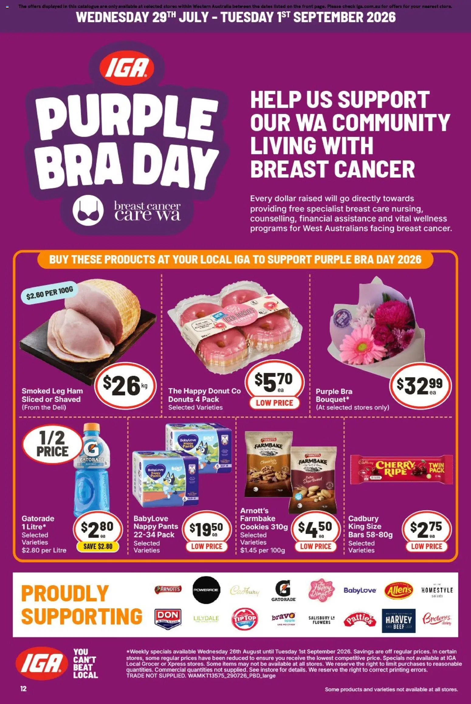 IGA catalogue - valid from 26/08/2026 | Page: 12 | Products: Ham, Flowers, Beef, Pants