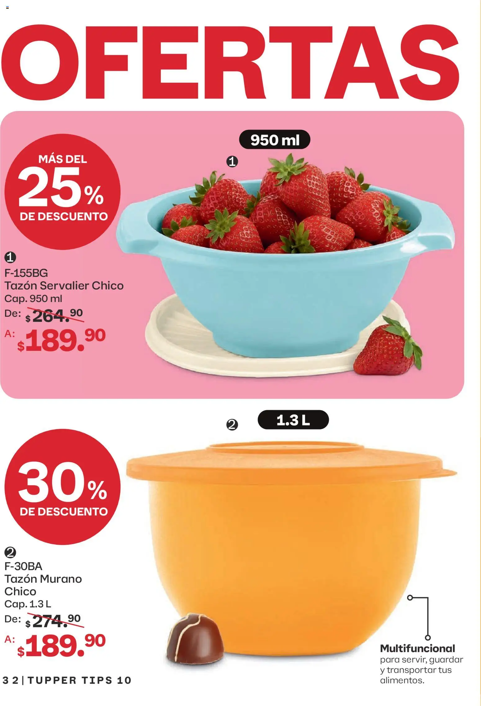 Nuevas ofertas de Tupperware válidas en toda la República Mexicana desde el 07/09/2026. ¡Encuentra las mejores ofertas en Tupperware catálogo! | Página: 32 | Productos: Tupper
