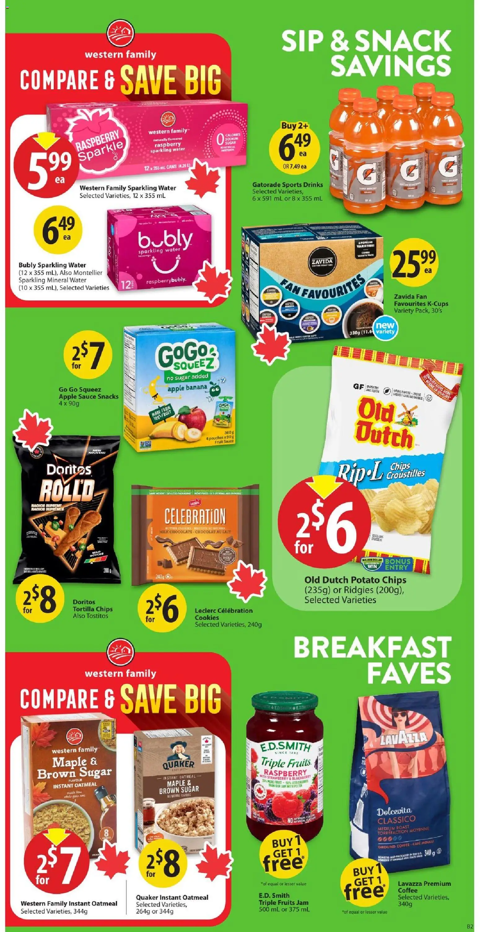 Save on foods flyer valid from Sep 3, 2026 | Page: 14 | Products: Oatmeal, Water, Fan, Coffee