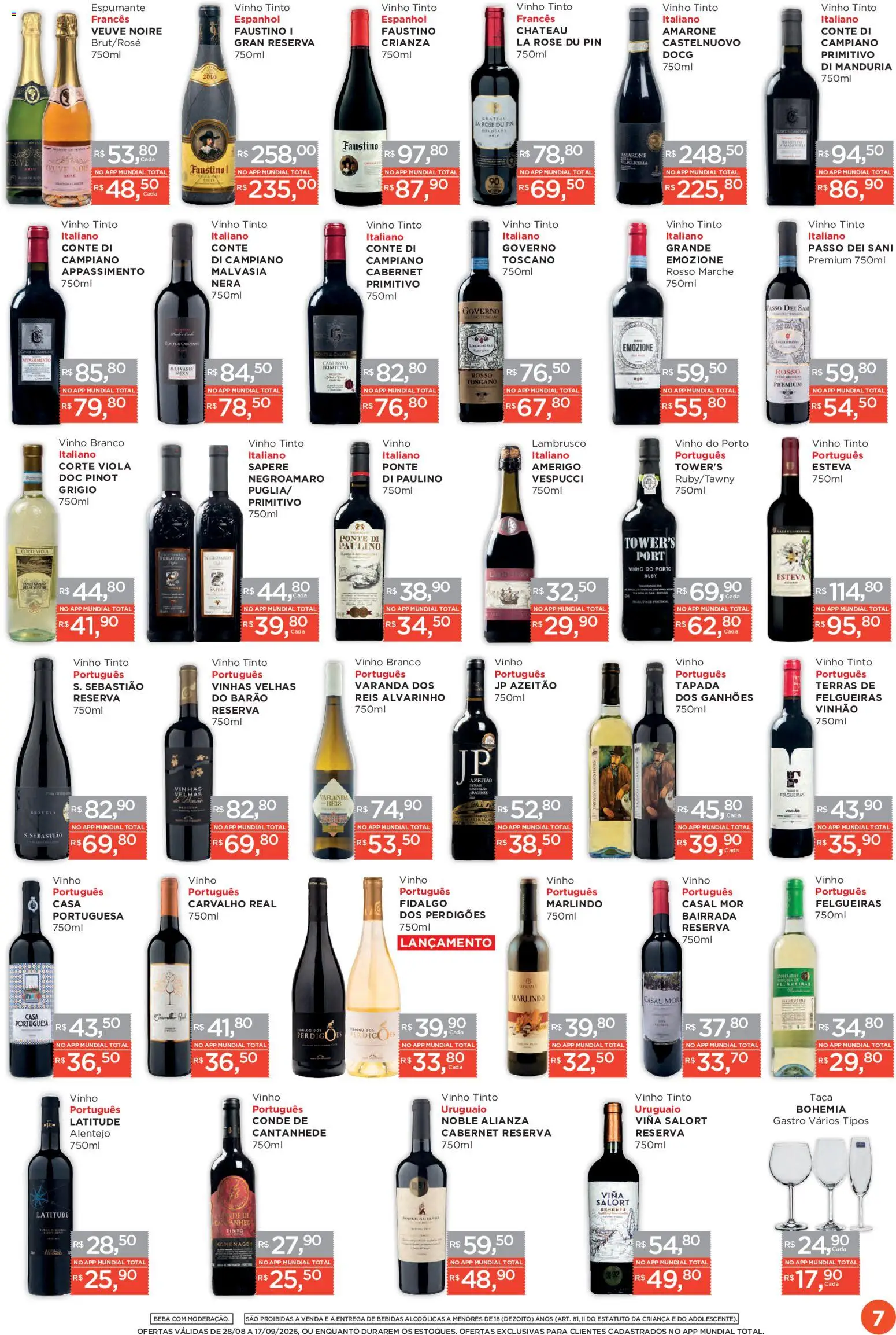 Mundial Folheto - válido de 20/08/2026 | Página: 9 | Produtos: Vinho Lambrusco, Bebidas, Vinho, Vinho do Porto