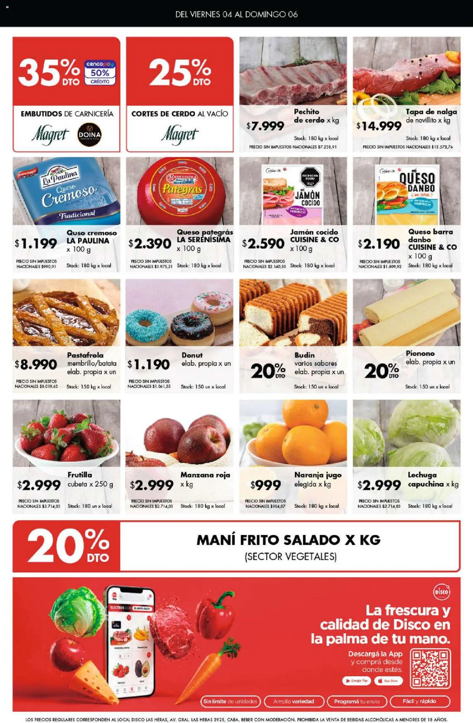 Disco - Ofertas | Córdoba │ válido desde el 04/09/2026 | Página: 8 | Productos: Embutidos, Jamón cocido, Jugo, Pionono