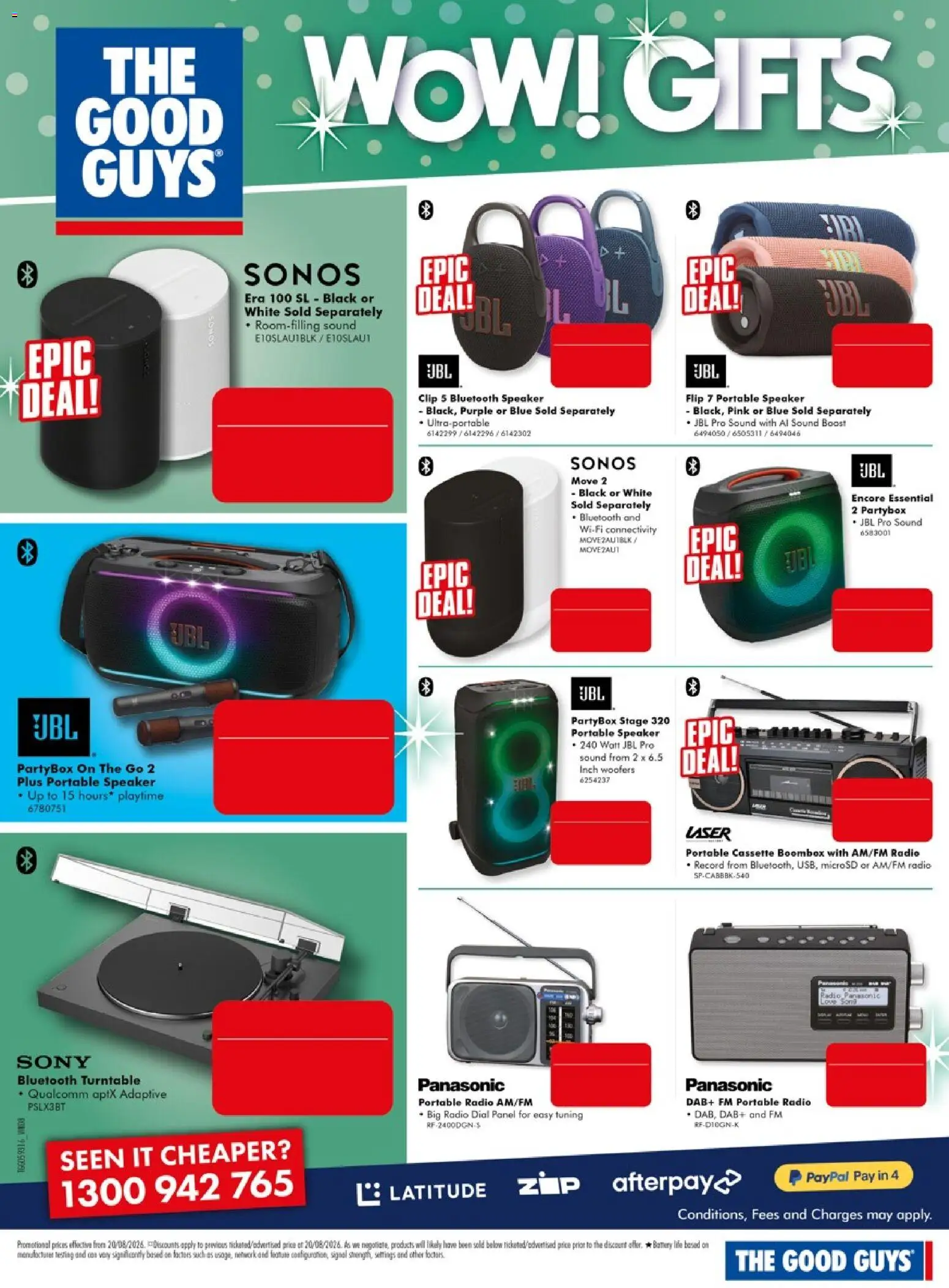 The Good Guys catalogue - valid from 18/08/2026 | Page: 4 | Products: Cot, Clip, Radio, Speaker