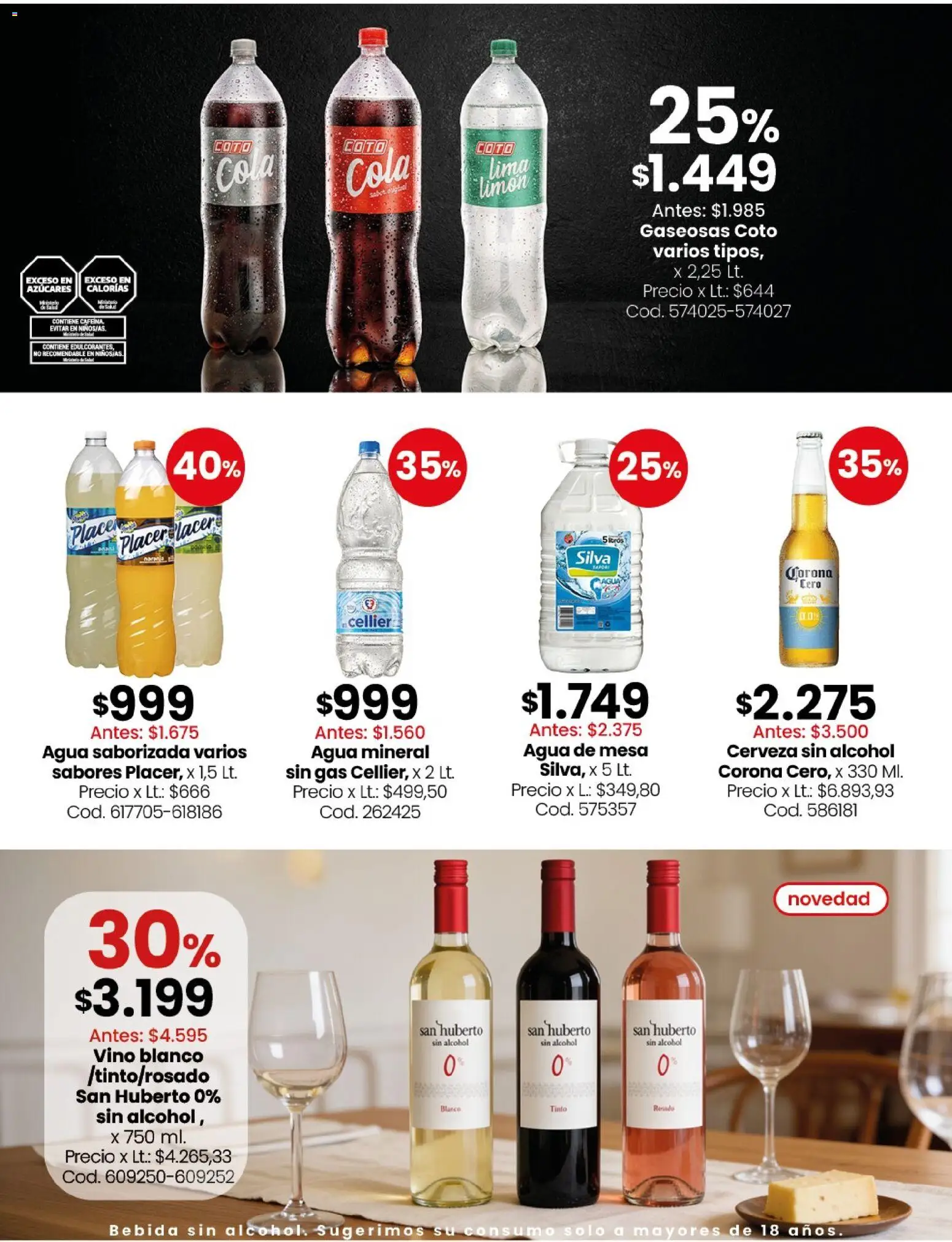 Coto - Almacén y bebida │ válido desde el 10/08/2026 | Página: 6 | Productos: Cerveza sin alcohol, Lima, Limón, Alcohol