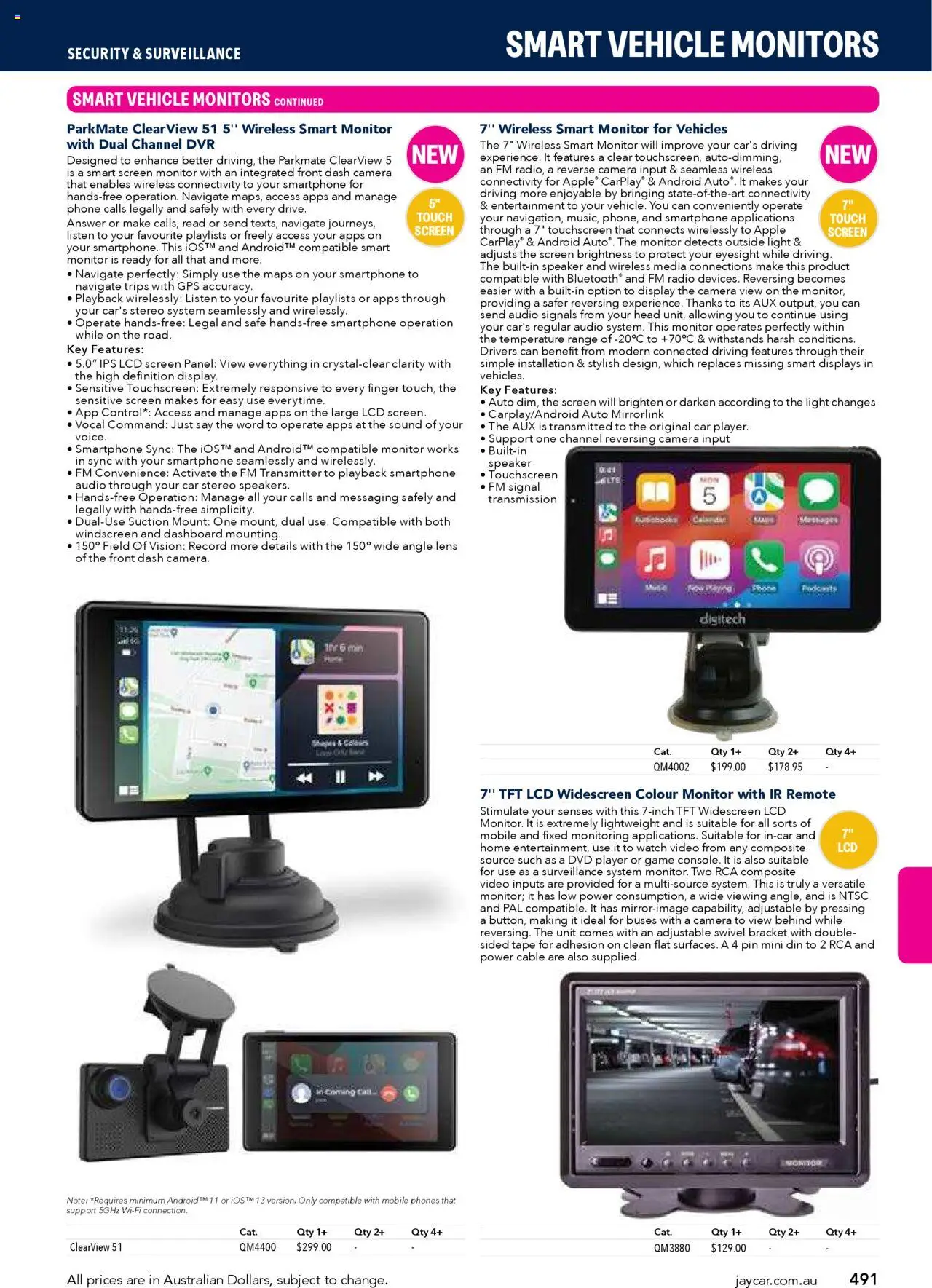 Jaycar catalogue - valid from 09.07.2025 | Page: 491 | Products: Monitor, Camera, Audio, Speaker