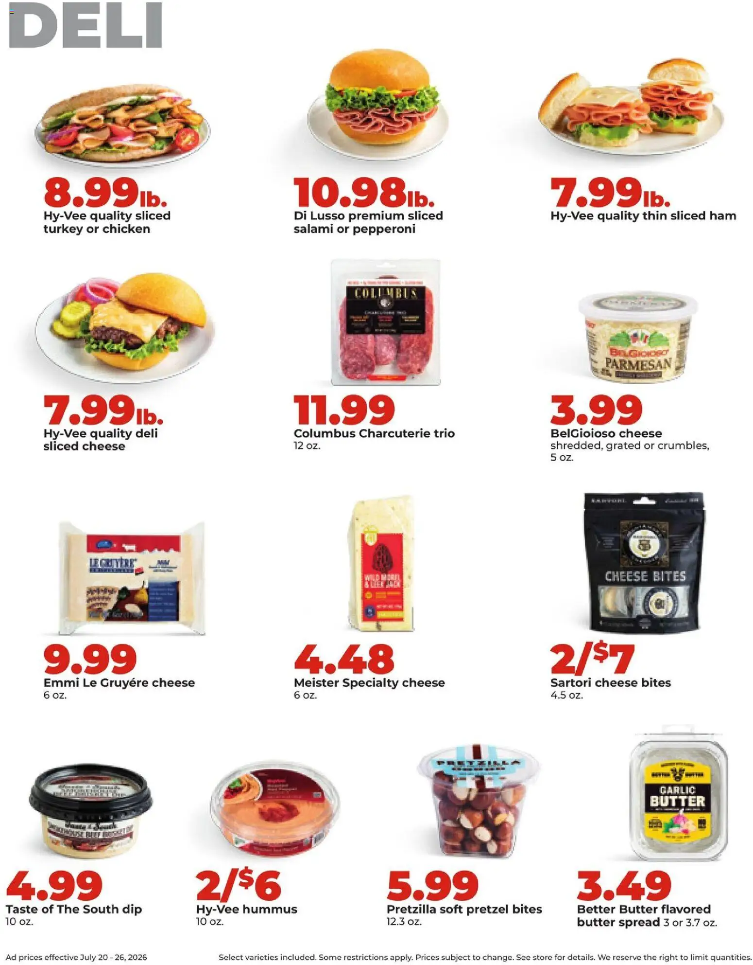 HyVee Weekly Ad - valid from 07/20/2026 | Page: 17 | Products: Butter, Cheese, Ham, Garlic
