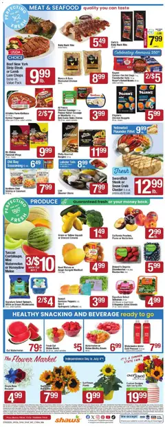 Preview of Shaw's weekly ads valid from 07/03/2026 | Page: 4 | Products: Broccoli, Mushrooms, Hot Dogs, Steamer