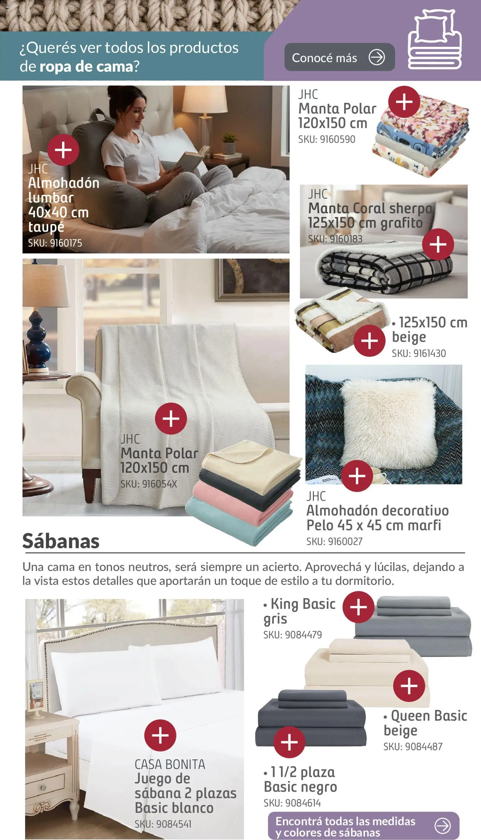Sodimac catálogo clima │ válido desde el 08/07/2026 | Página: 19 | Productos: Sabanas, Almohadon, Ropa de cama, Ropa