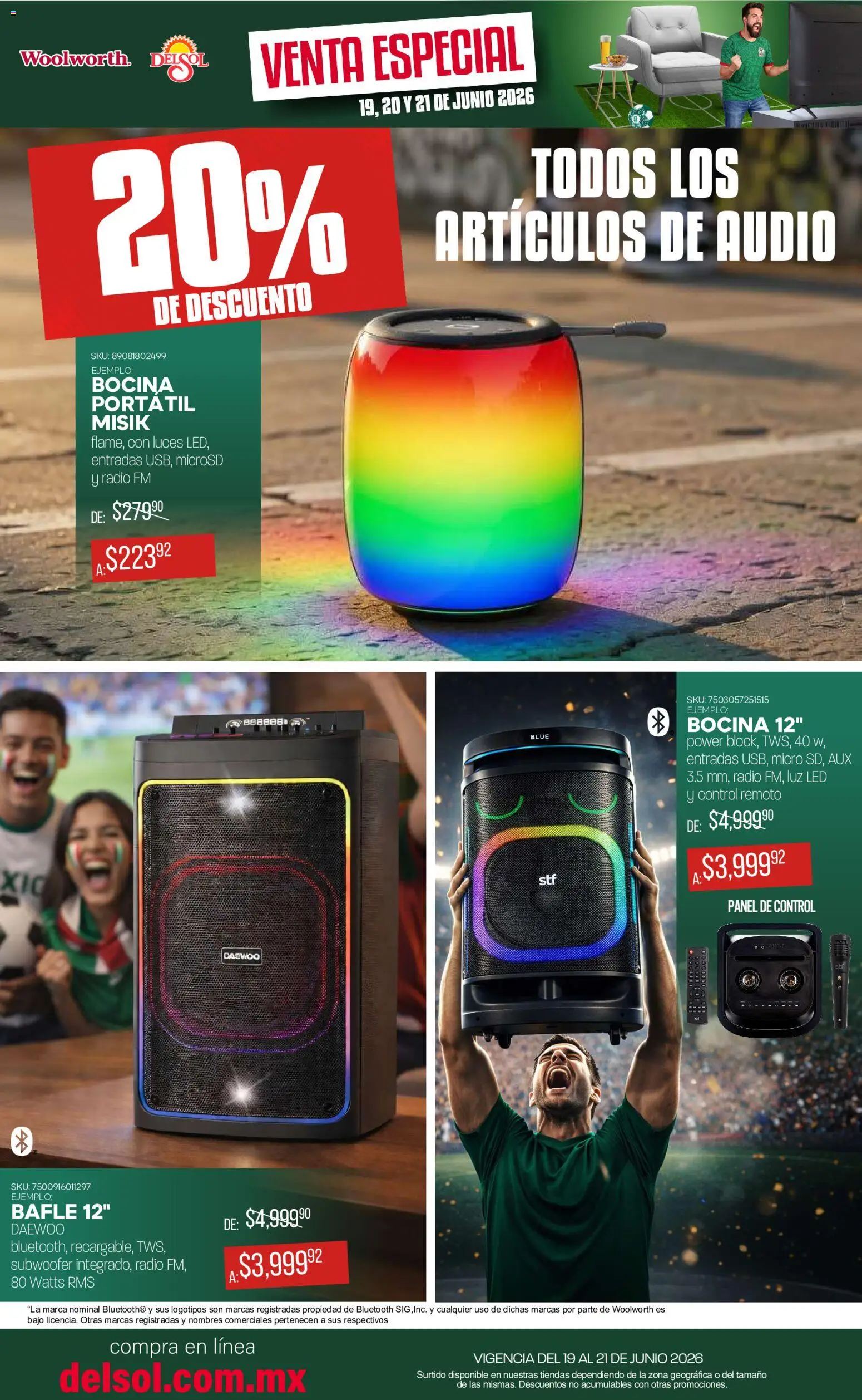 Nuevas ofertas de Del Sol y Woolworth válidas en toda la República Mexicana desde el 19.06.2026. ¡Encuentra las mejores ofertas en Del Sol y Woolworth catálogo! | Página: 8