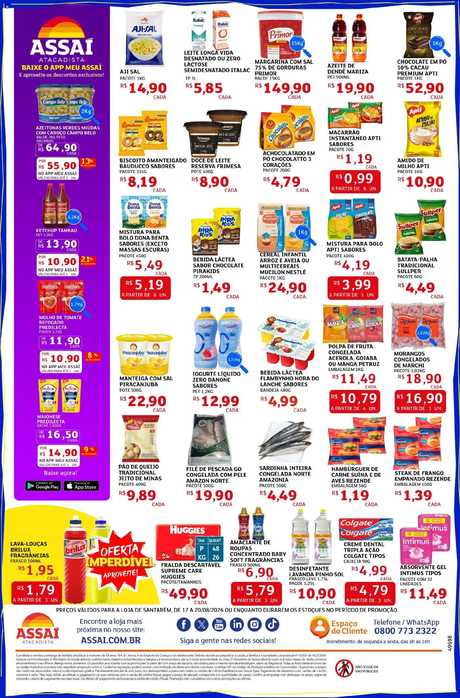 Assaí Atacadista Folheto - válido de 17/08/2026 | Página: 2 | Produtos: Azeitonas, Achocolatado, Leite, Conservas