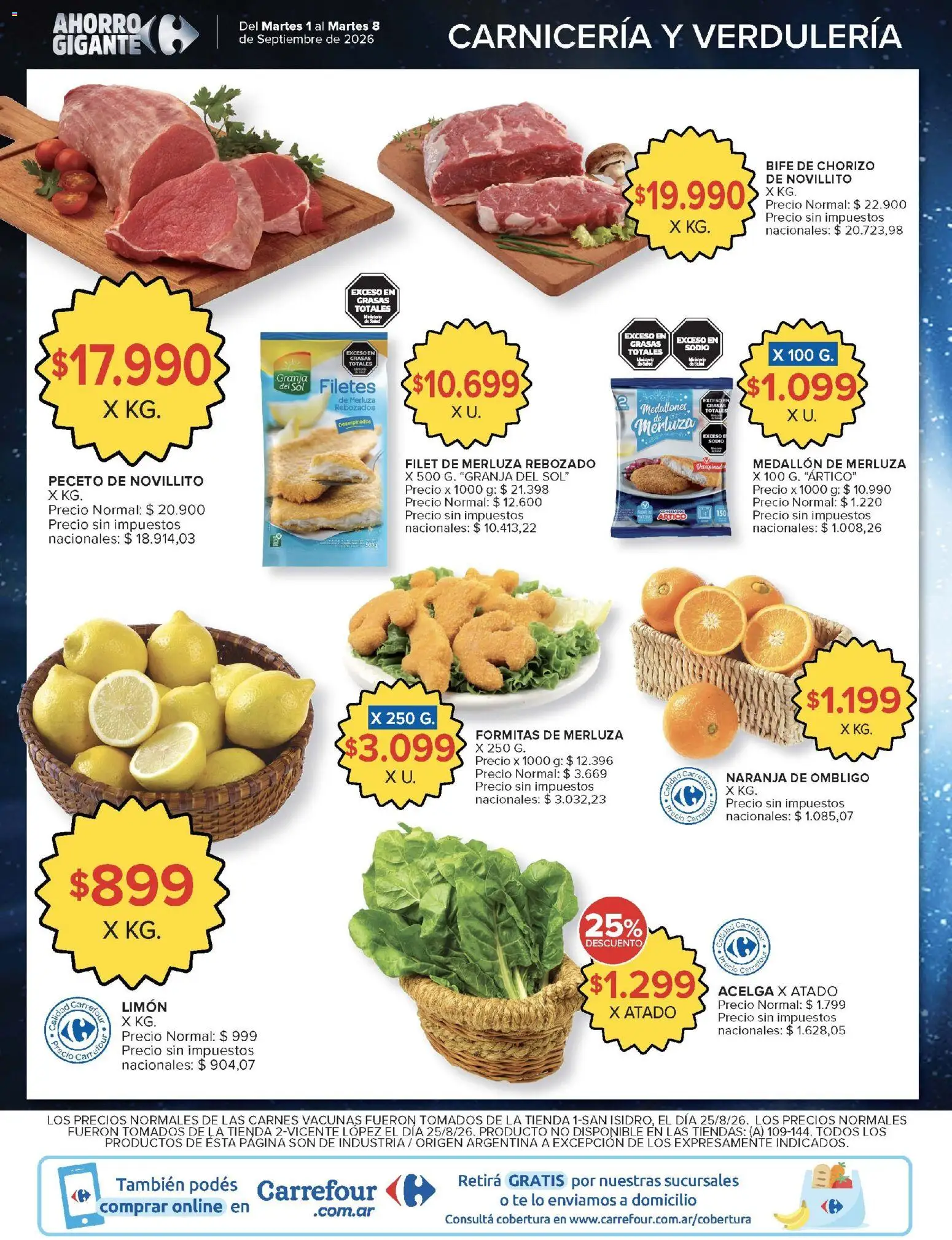 Carrefour - Ofertas │ válido desde el 01/09/2026 | Página: 4 | Productos: Bife de chorizo, Bife, Acelga, Chorizo