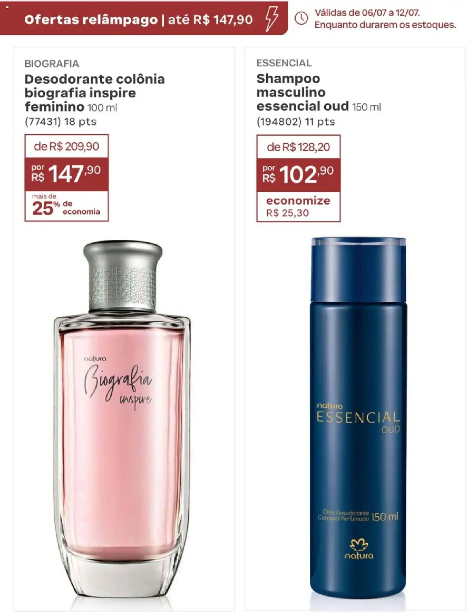 Natura Folheto - válido de 19/07/2026 | Página: 182 | Produtos: Shampoo, Desodorante, Óleo