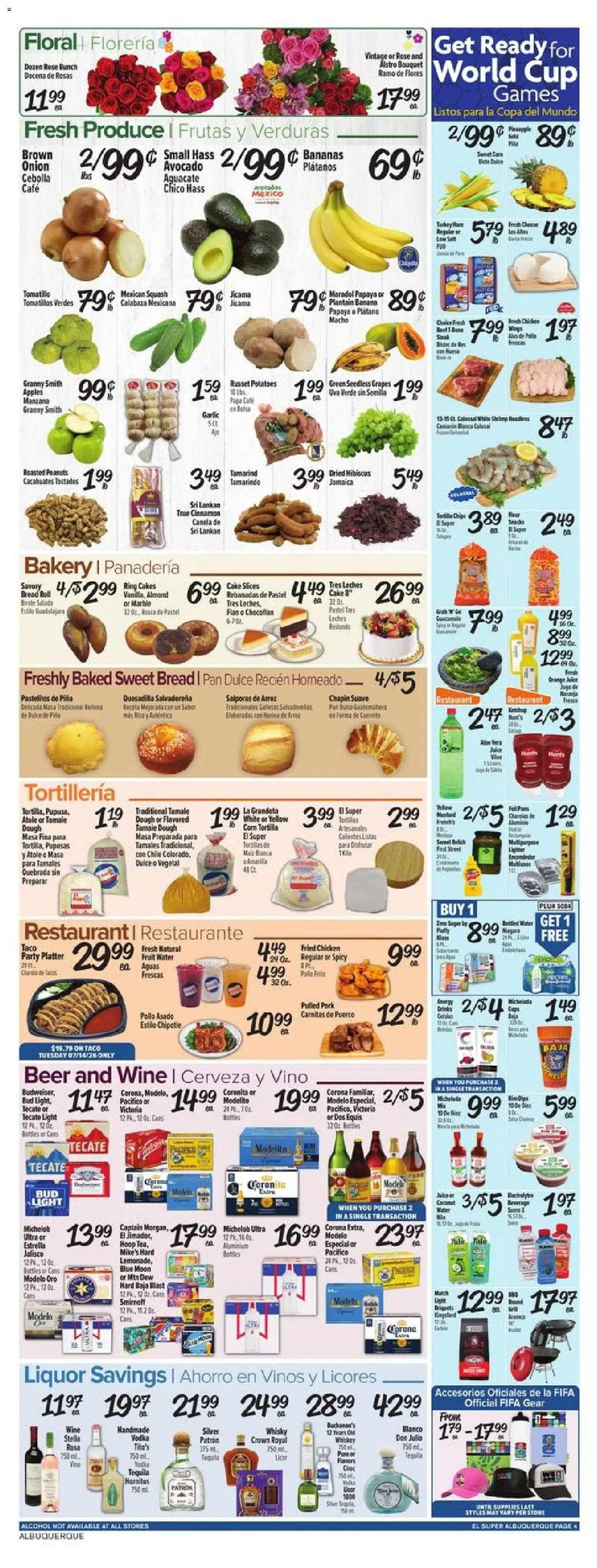 El Super Weekly Ad - NM - valid from 07/08/2026 | Page: 4 | Products: Vodka, Water, Lighter, Grapes