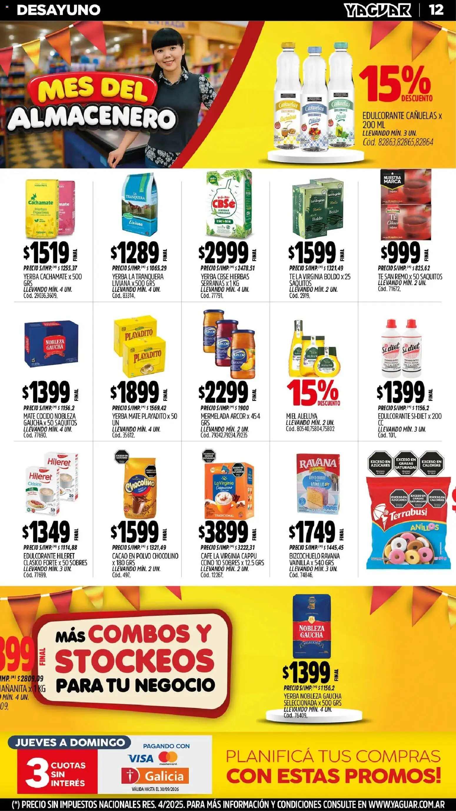 Yaguar - Oferta Semanal Santa Fé │ válido desde el 31/08/2026 | Página: 12 | Productos: Hierbas, Mate, Miel, Mate cocido