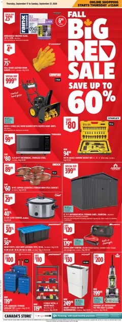 Preview of Canadian Tire flyer - Fall Big Red from shop Canadian Tire valid from Sep 17, 2026