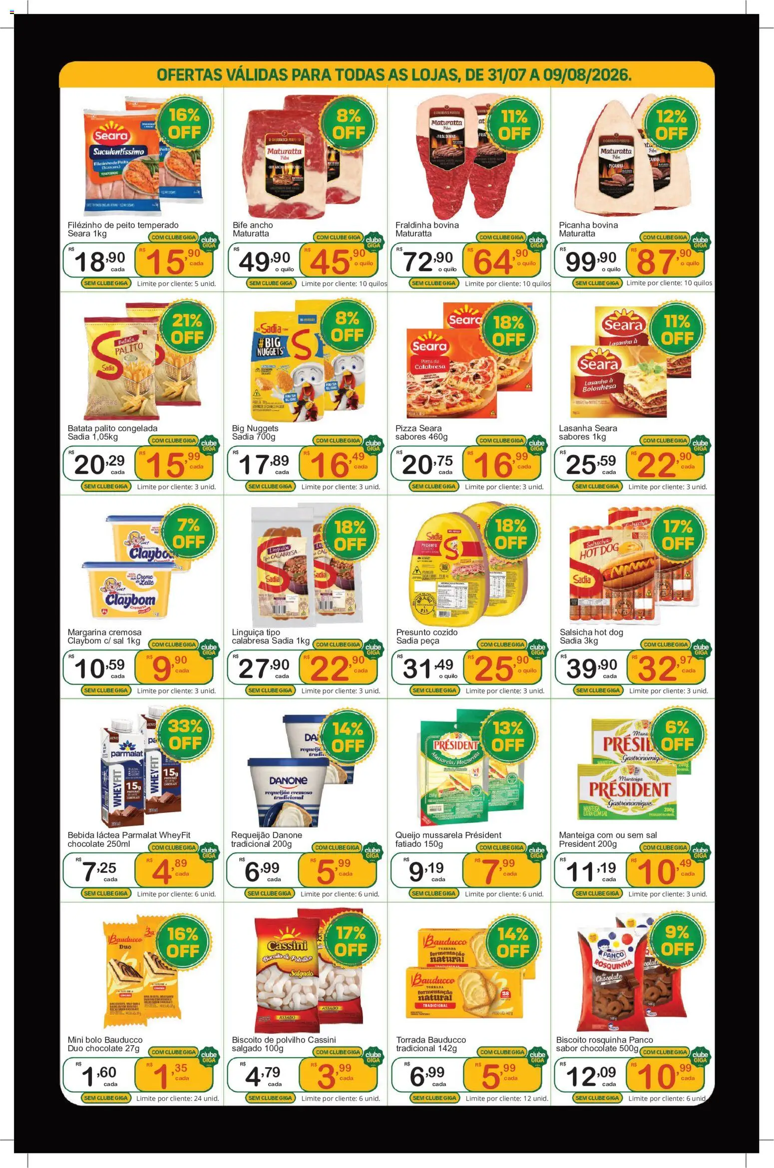 GIGA Atacado Folheto - válido de 31/07/2026 | Página: 2 | Produtos: Biscoito, Pizza, Batata, Mussarela