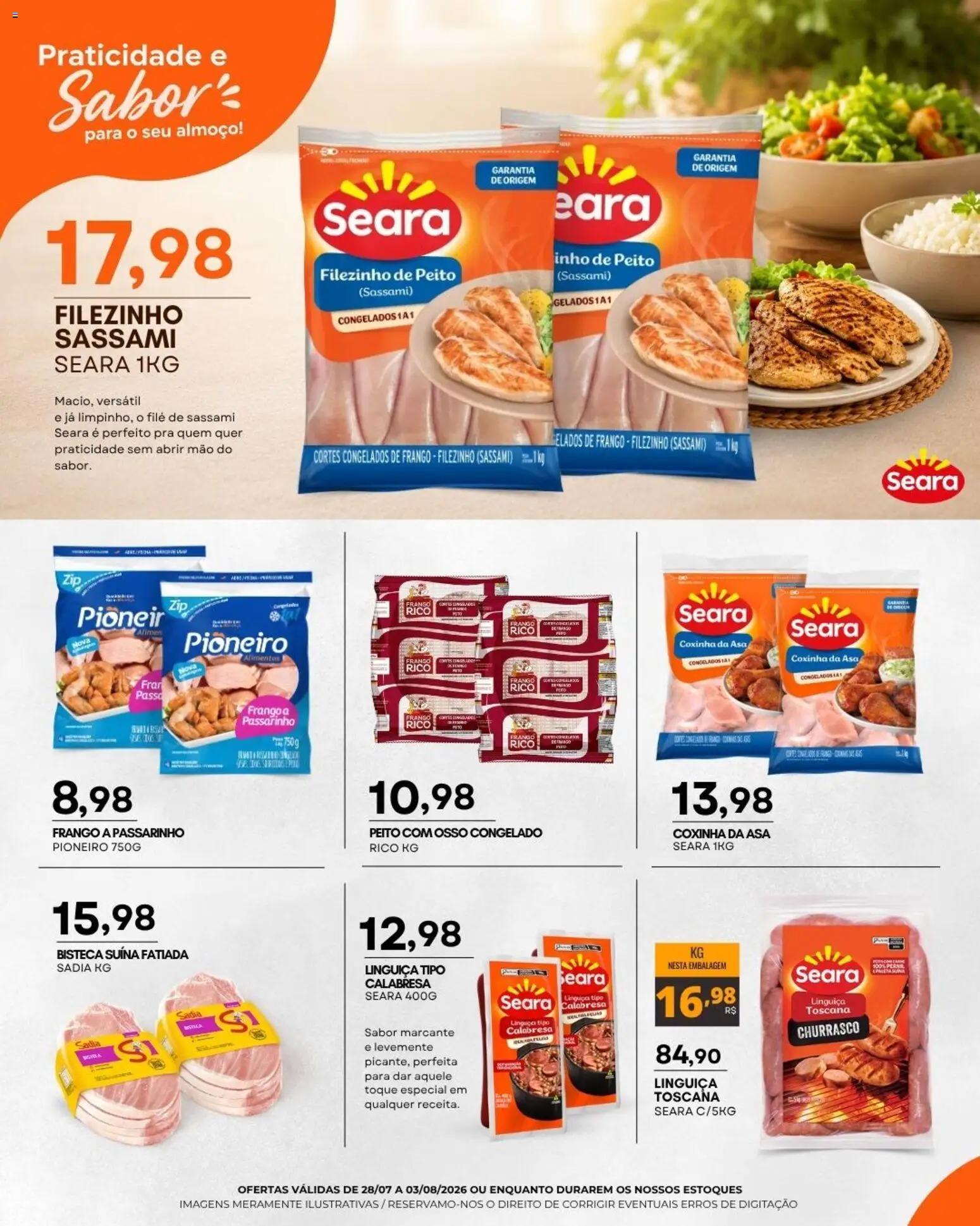 Mercadão Atacadista Folheto - válido de 28/07/2026 | Página: 2 | Produtos: Linguiça, Frango