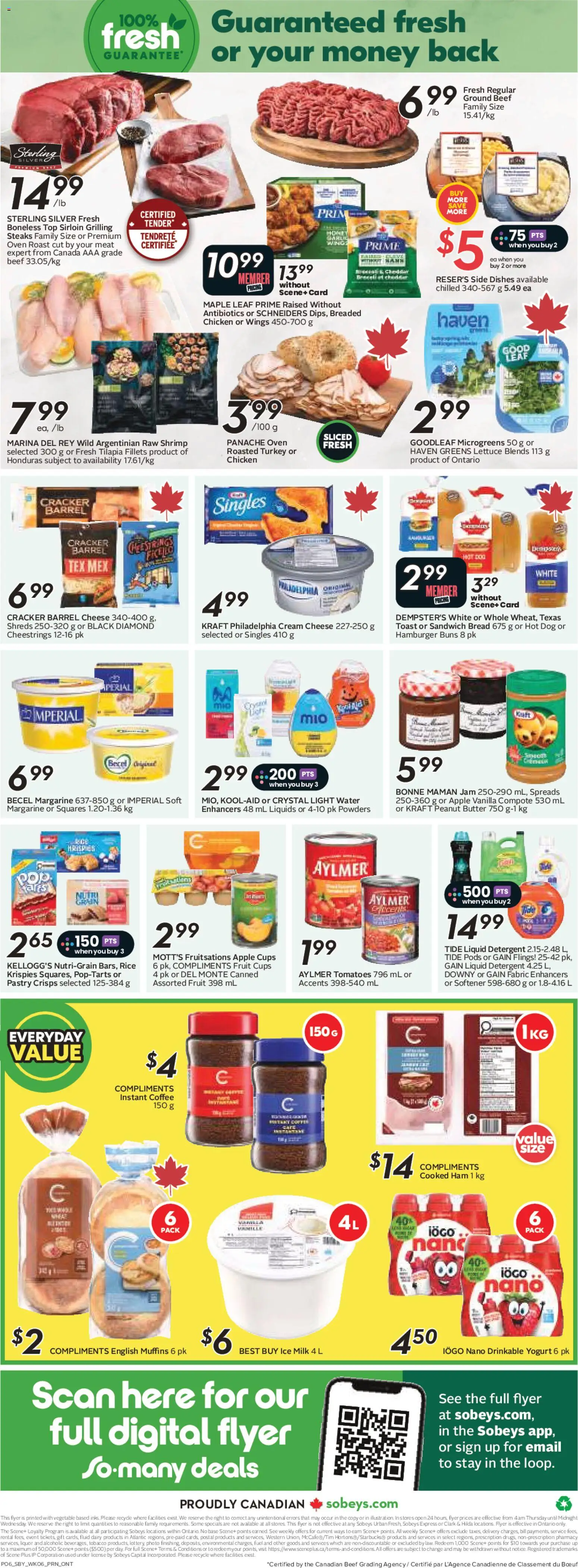 Sobeys flyer valid from 04.06.2026 | Page: 4 | Products: Rice, Milk, Bread, Chicken