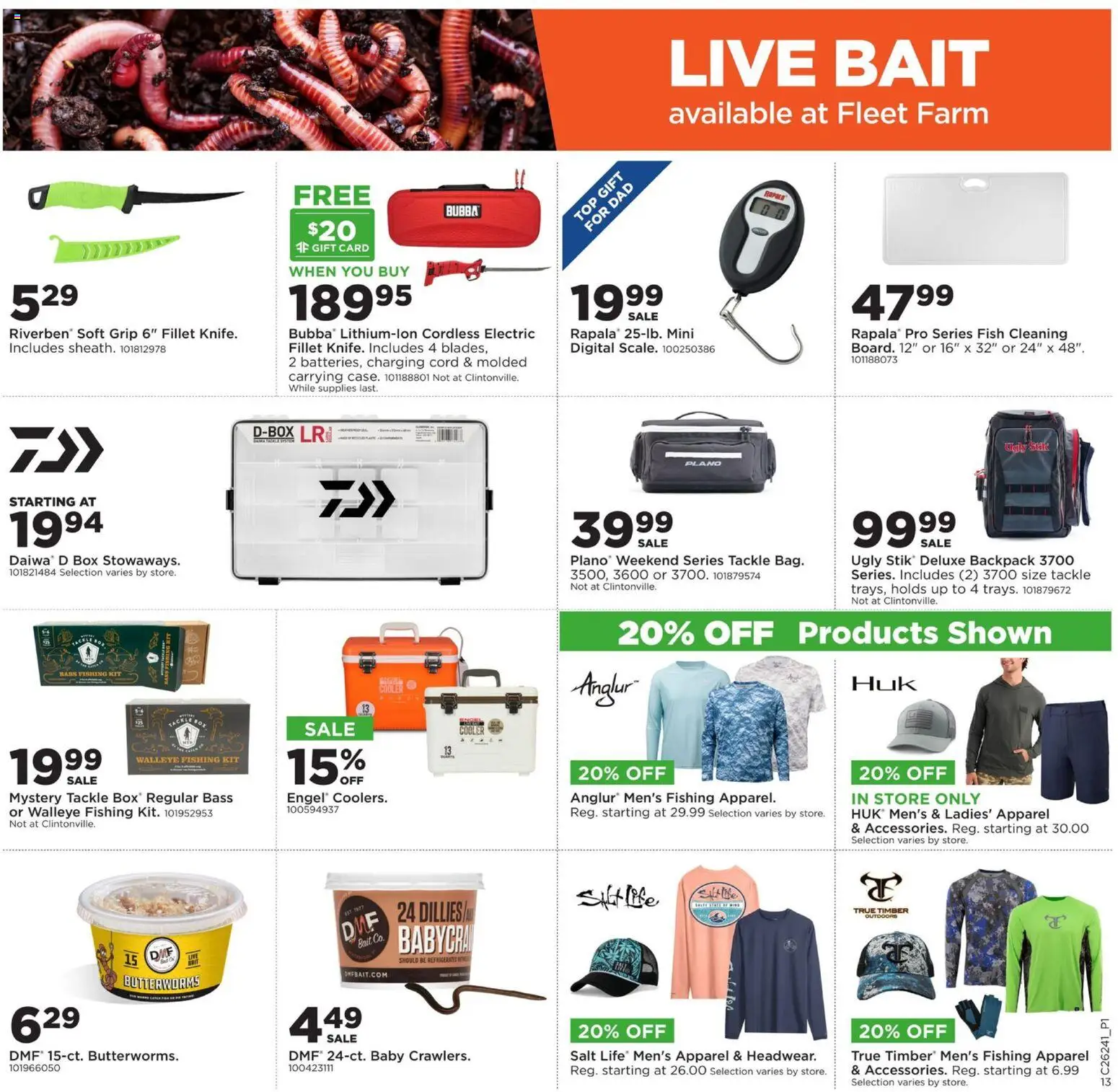 Mills Fleet Farm Weekly Ad - valid from 08.06.2026 | Page: 17 | Products: Box, Fish, Salt, Bait