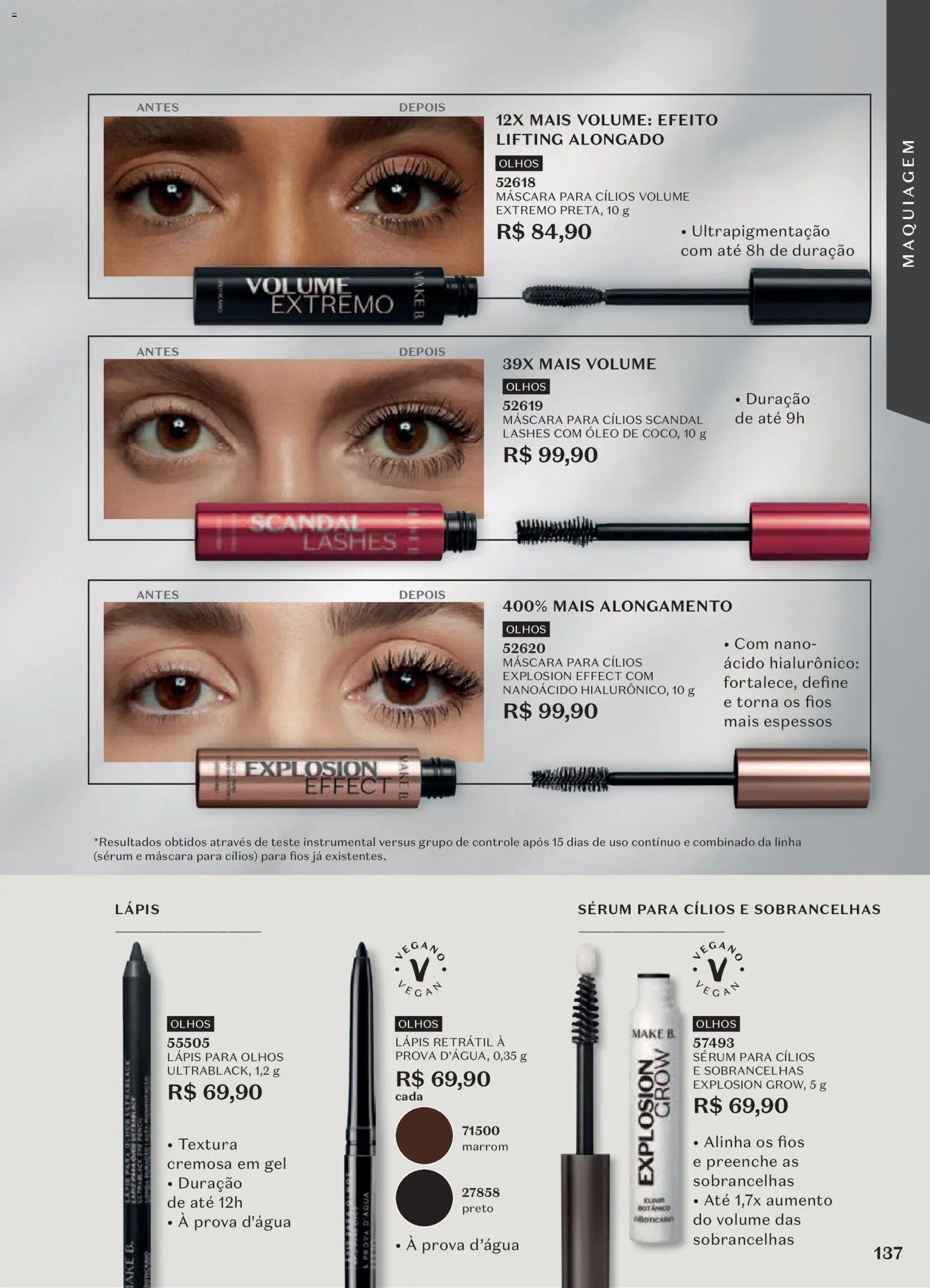 O Boticário Folheto - válido de 29/06/2026 | Página: 141 | Produtos: Máscara para cílios, Lápis, Óleo, Sérum