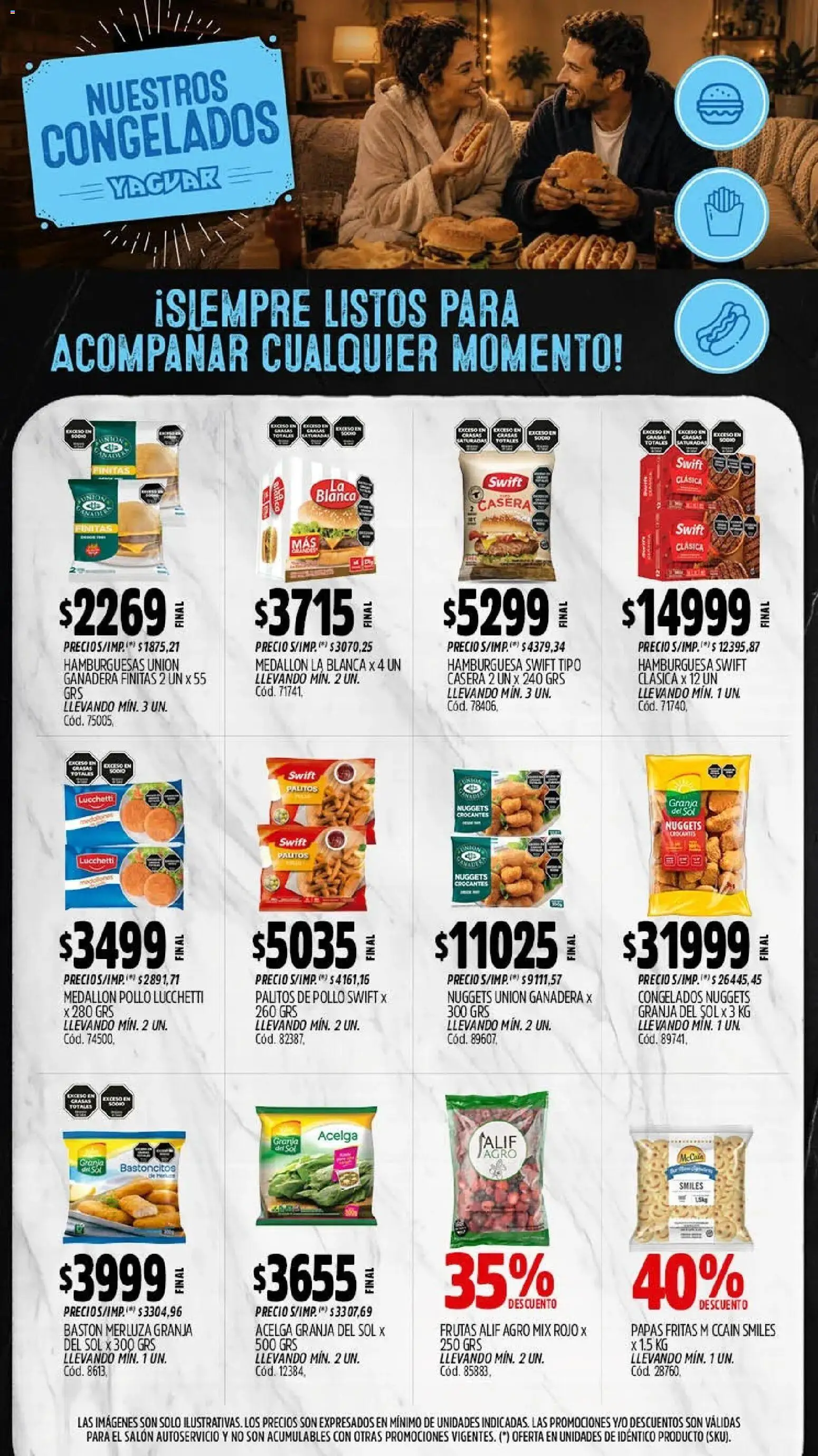 Yaguar - Oferta Semanal Jujuy │ válido desde el 28/09/2026 | Página: 9 | Productos: Pollo, Acelga, Hamburguesa, Papas