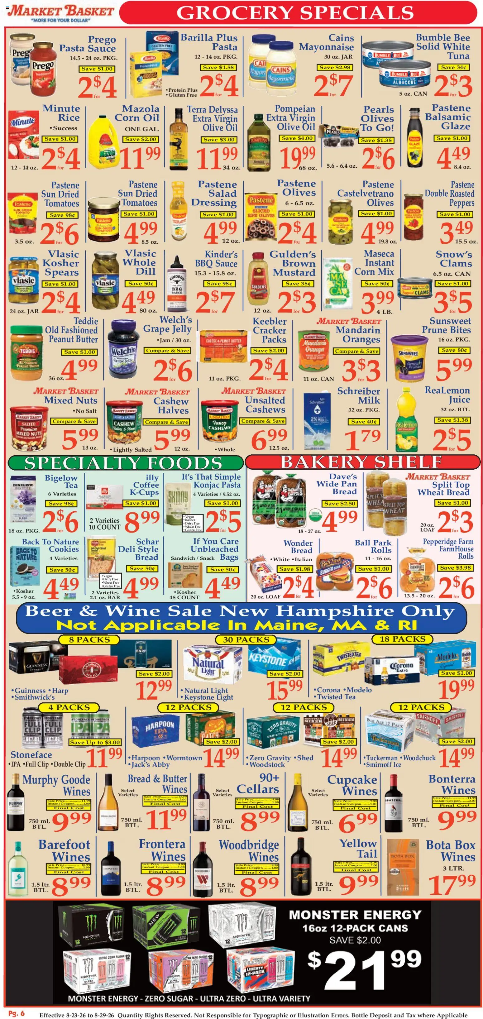 Market Basket Ad - valid from 08/23/2026 | Page: 6 | Products: Cheese, Rice, Pasta, Sugar