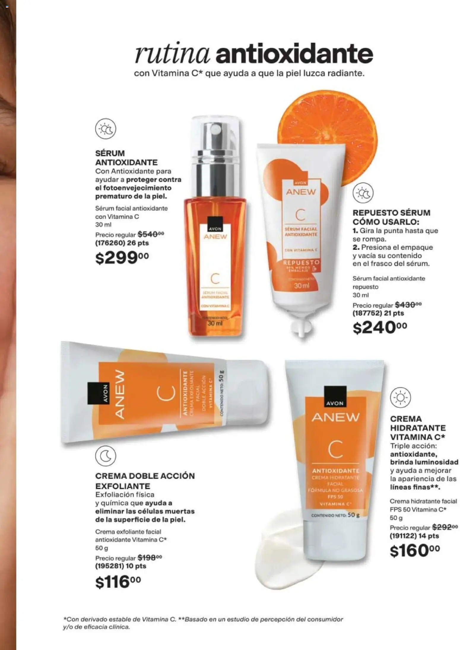 Nuevas ofertas de AVON válidas en toda la República Mexicana desde el 10/07/2026. ¡Encuentra las mejores ofertas en AVON campaña 11 2026! | Página: 107 | Productos: Serum, Crema, Exfoliante facial, Exfoliante