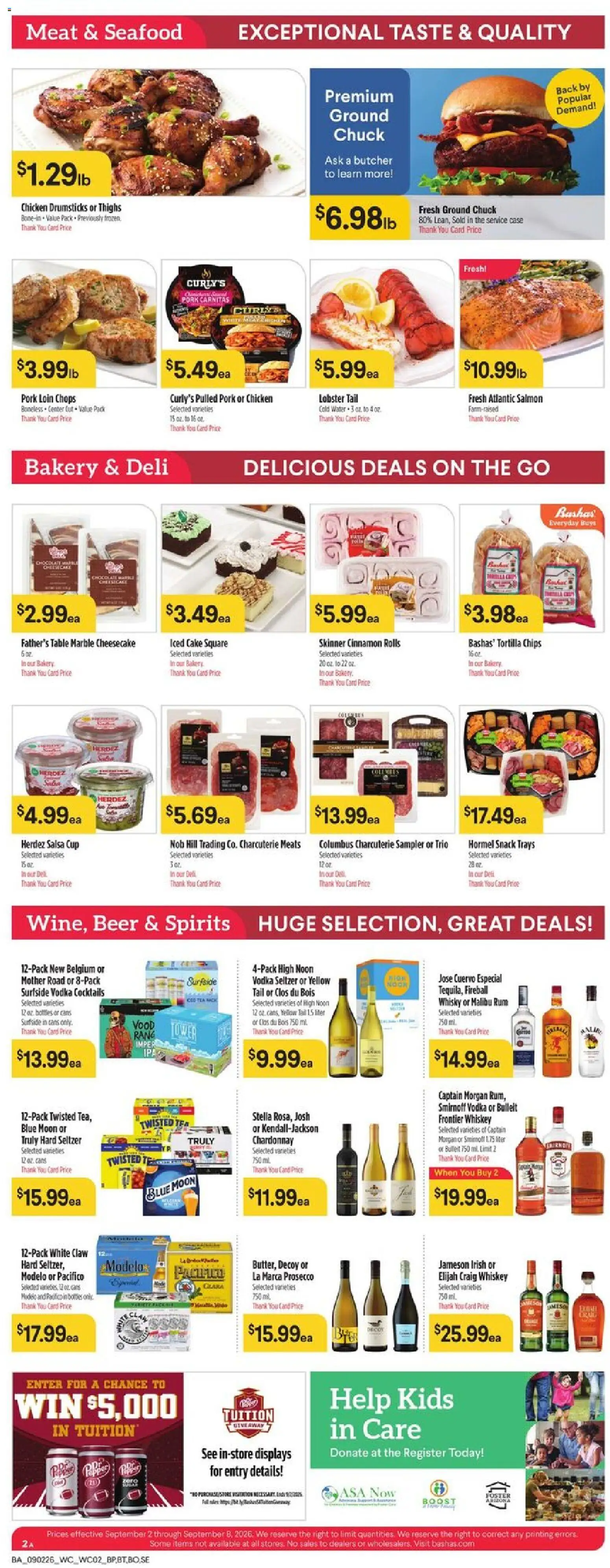 Basha's Weekly Ad - valid from 09/02/2026 | Page: 3 | Products: Chicken, Chips, Seafood, Cheesecake
