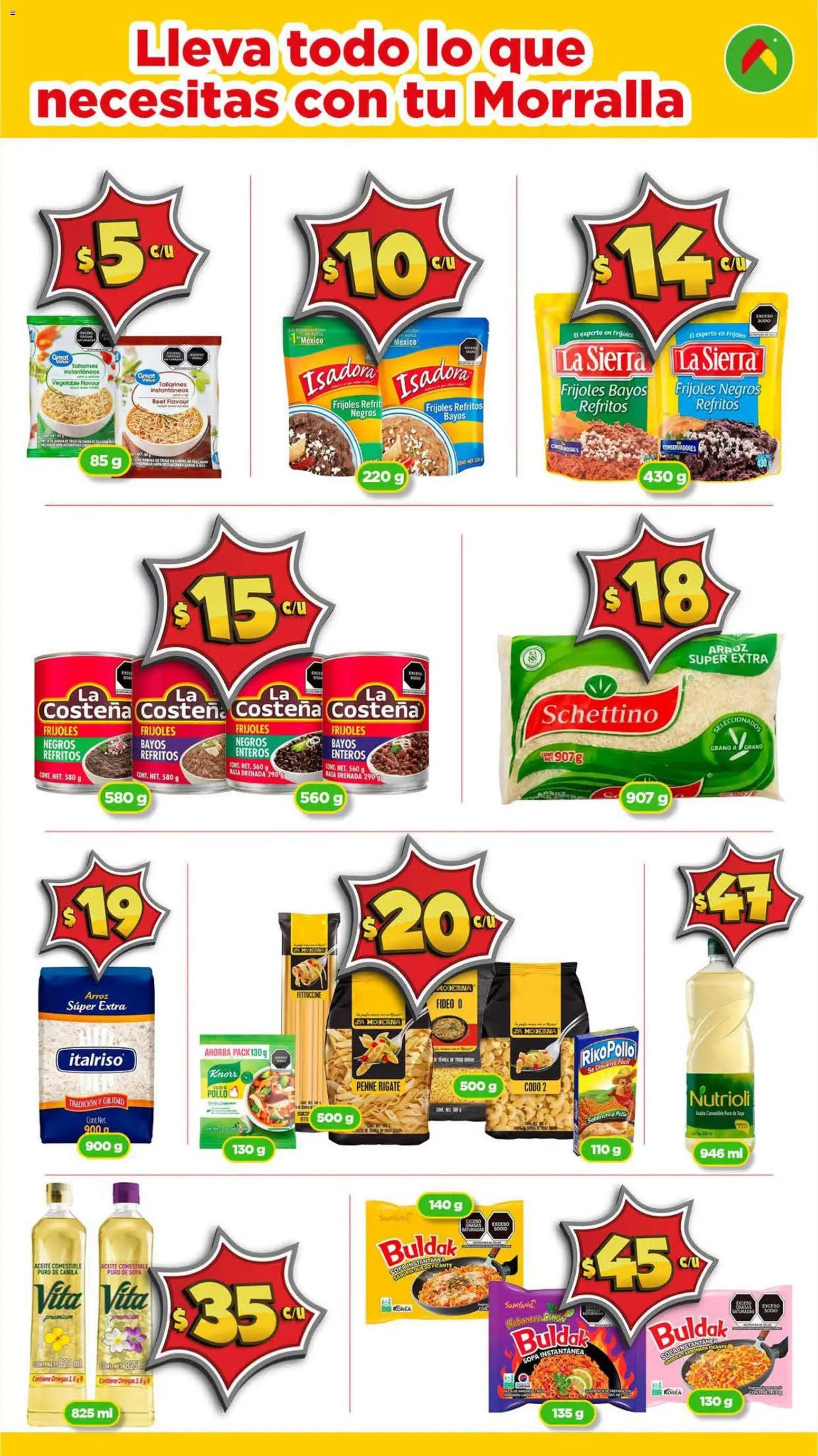 Nuevas ofertas de Bodega Aurrerá válidas en toda la República Mexicana desde el 17/09/2026. ¡Encuentra las mejores ofertas en Bodega Aurrerá folleto Morralla! | Página: 4 | Productos: Pollo, Frijoles, Sopa, Aceite