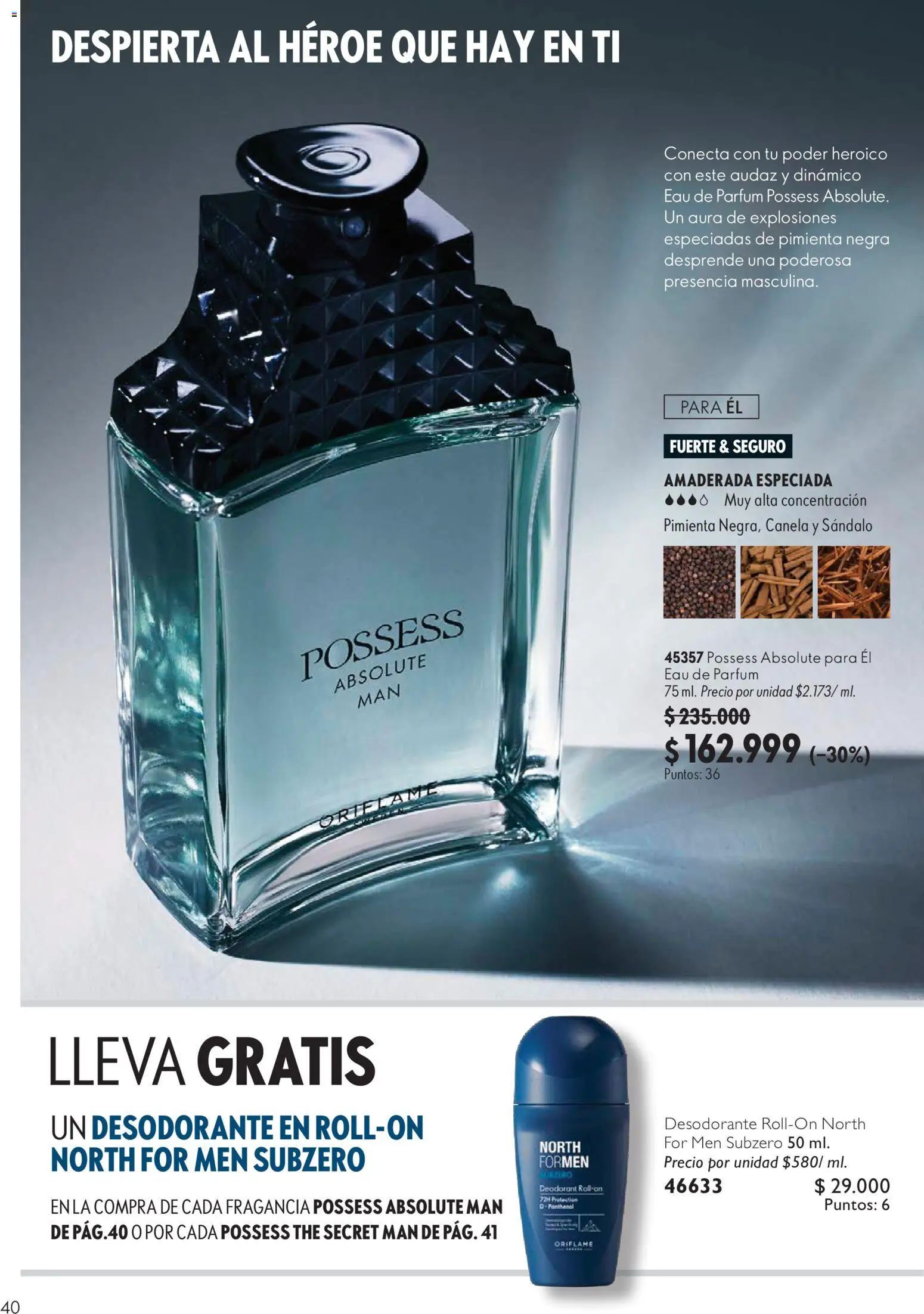 Oriflame revista - valida desde el 11/07/2026 | Página: 40 | Productos: Pimienta, Fragancia, Desodorante