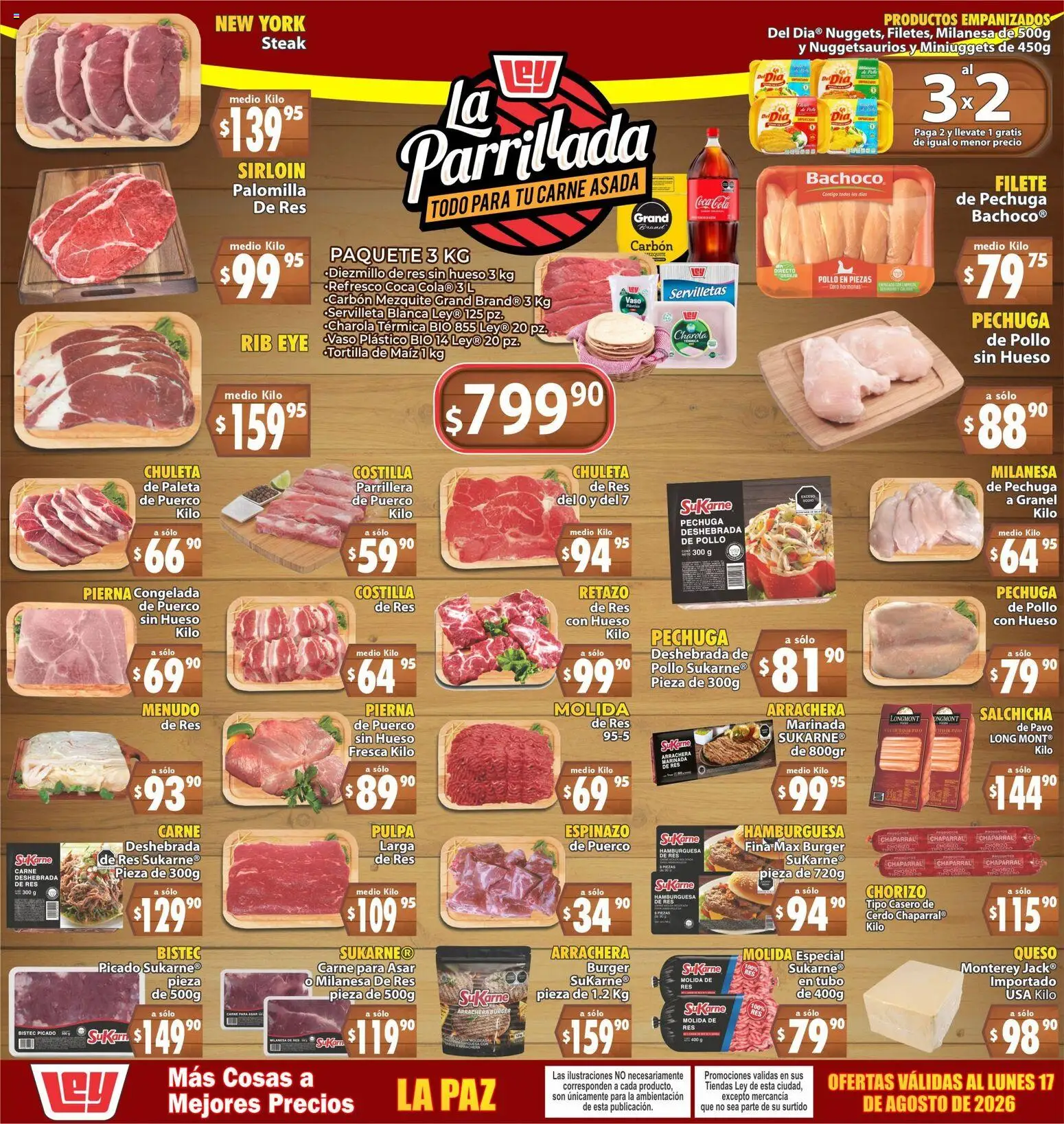 Nuevas ofertas de Casa Ley válidas en toda la República Mexicana desde el 15/08/2026. ¡Encuentra las mejores ofertas en Casa Ley folleto La parrillada! | Página: 1 | Productos: Milanesa, Salchicha, Cerdo, Hamburguesa