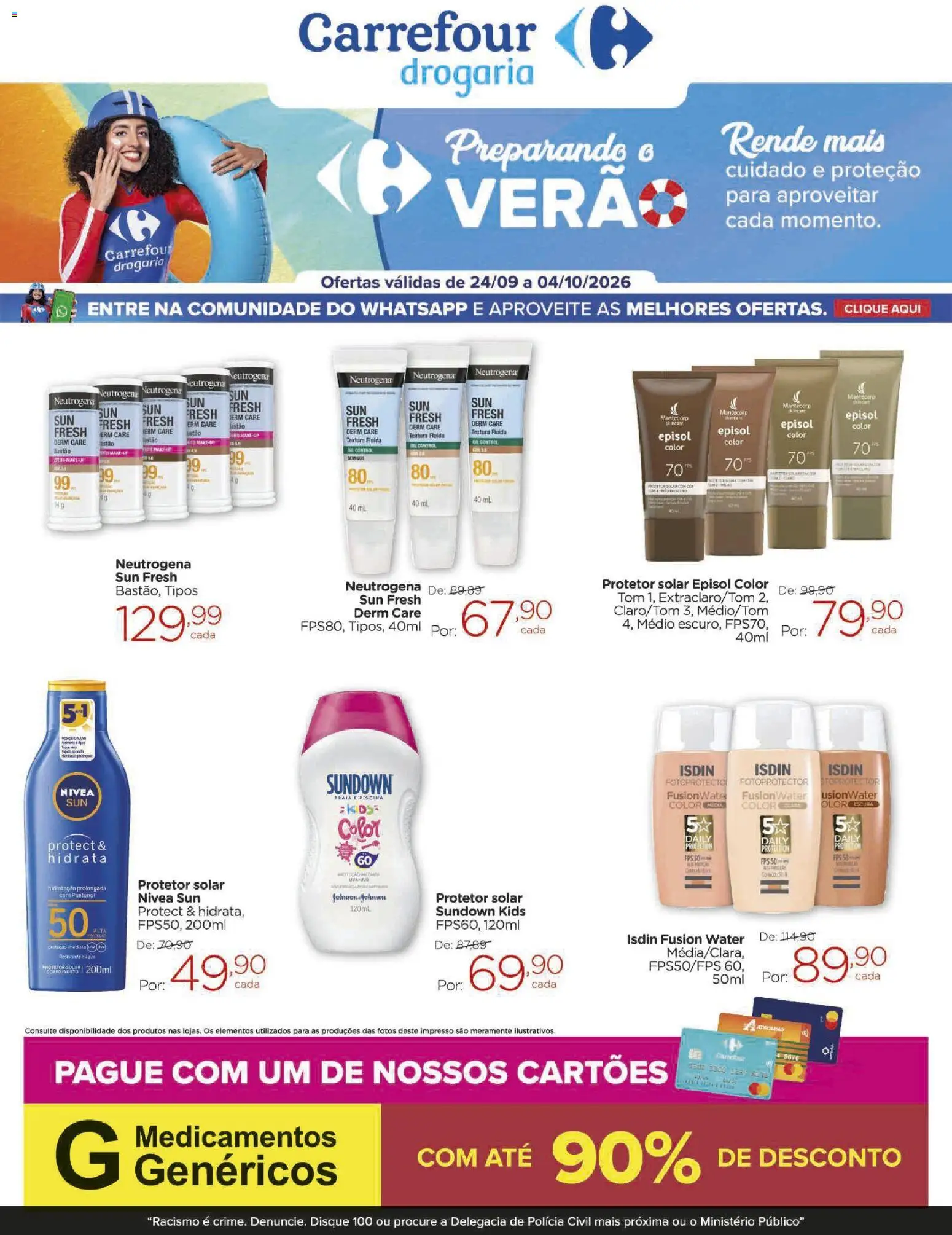 Carrefour Folheto - válido de 24/09/2026 | Página: 1 | Produtos: Protetor solar, Piscina