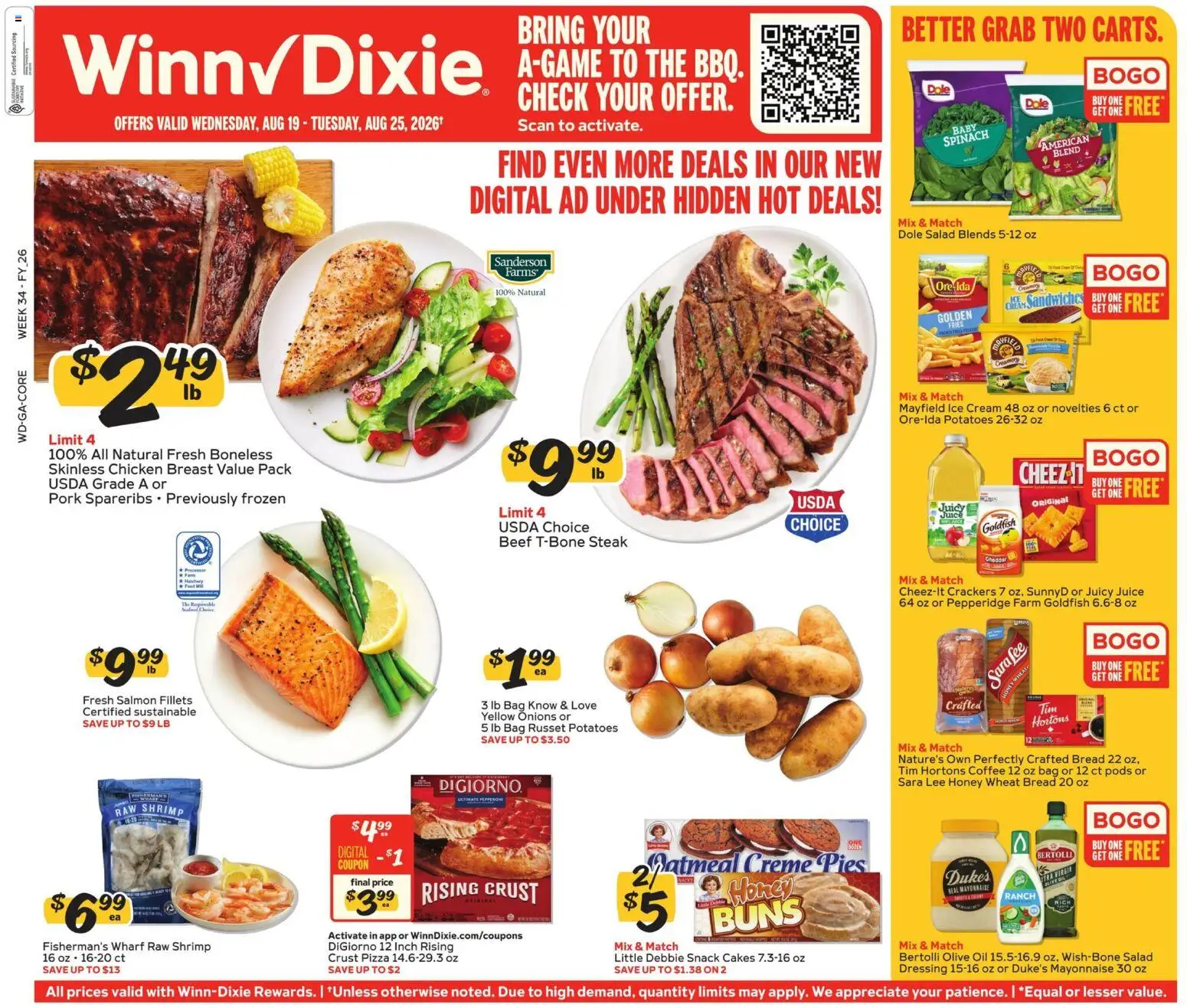 Winn Dixie Weekly Ad - valid from 08/19/2026 | Page: 1 | Products: Olive oil, Juice, Beef, Steak