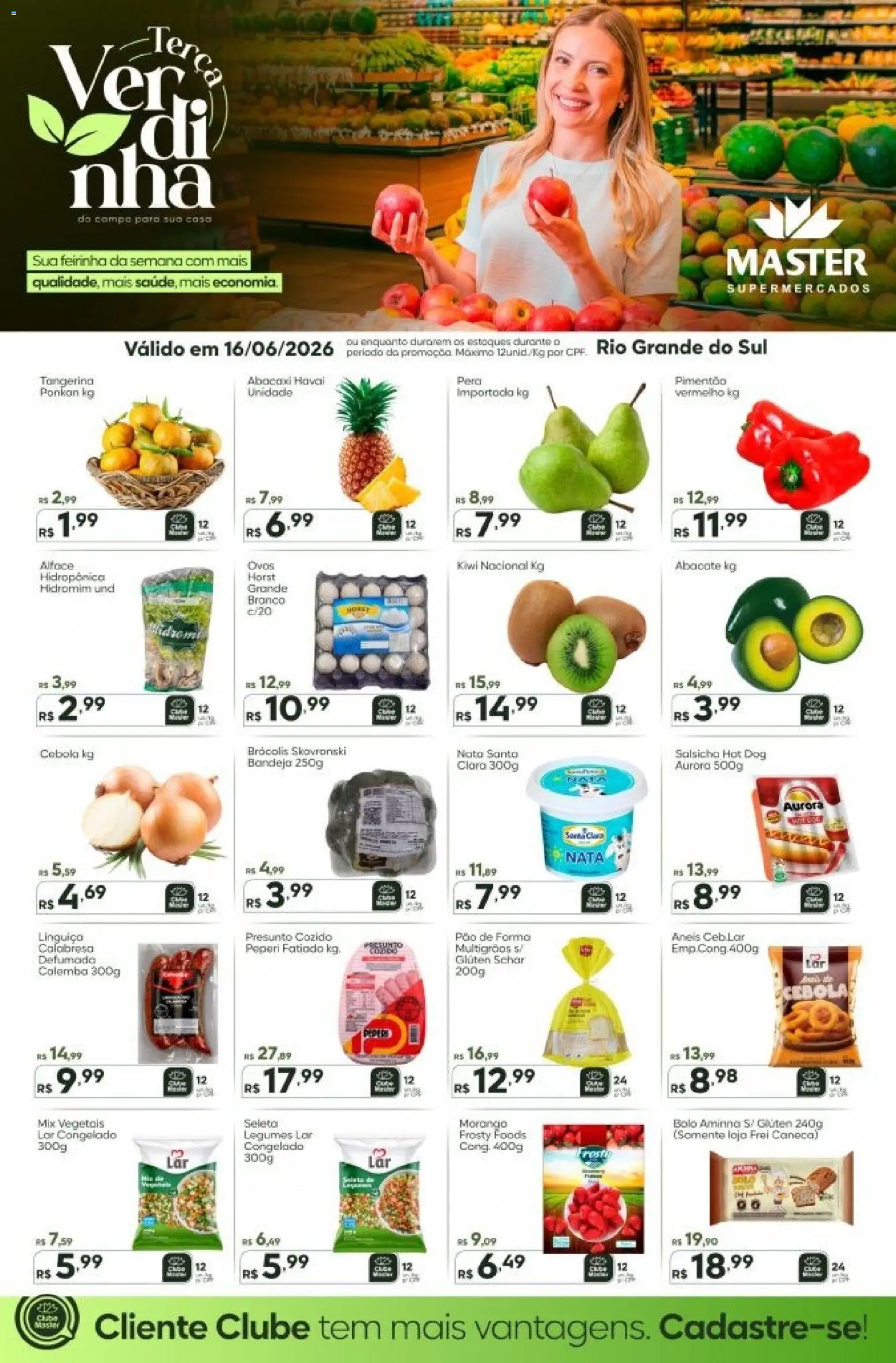 Master Folheto - válido de 16.06.2026 | Página: 1 | Produtos: Pimentão, Linguiça, Ovos, Abacaxi