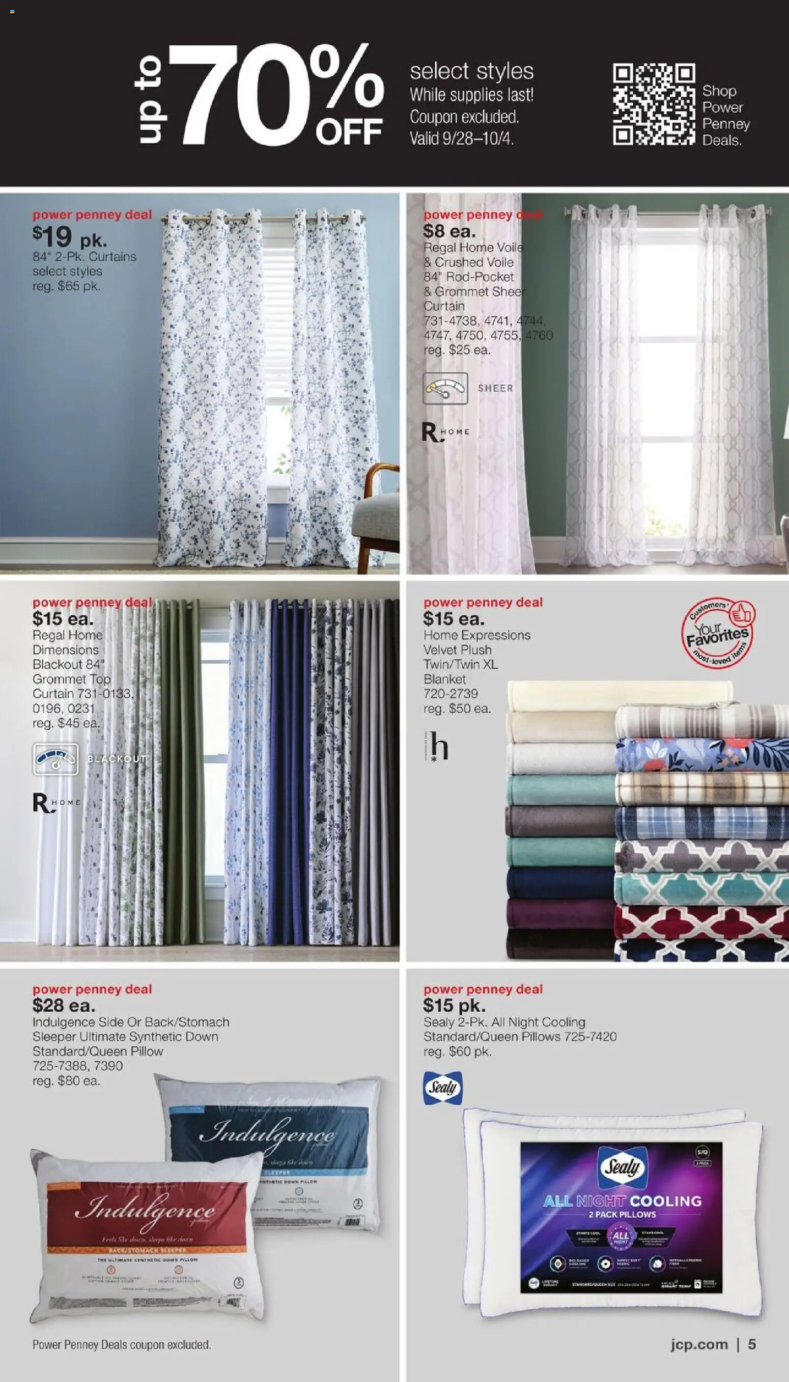 JCPenney Semi-Annual Home Sale - valid from 09/28/2026 | Page: 4 | Products: Pillow, Blanket