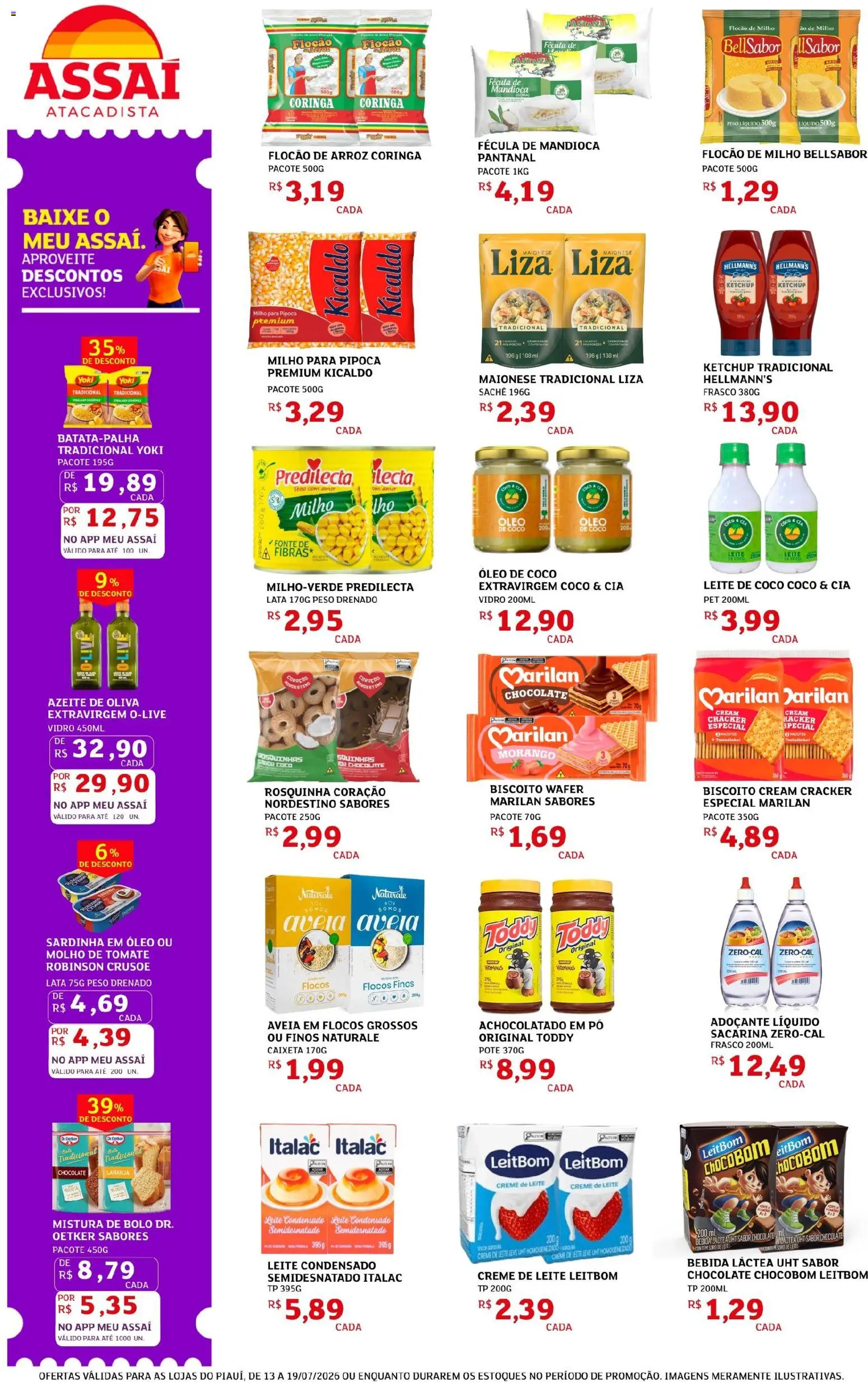Assaí Atacadista Folheto - válido de 13/07/2026 | Página: 2 | Produtos: Arroz, Creme, Bebida, Maionese