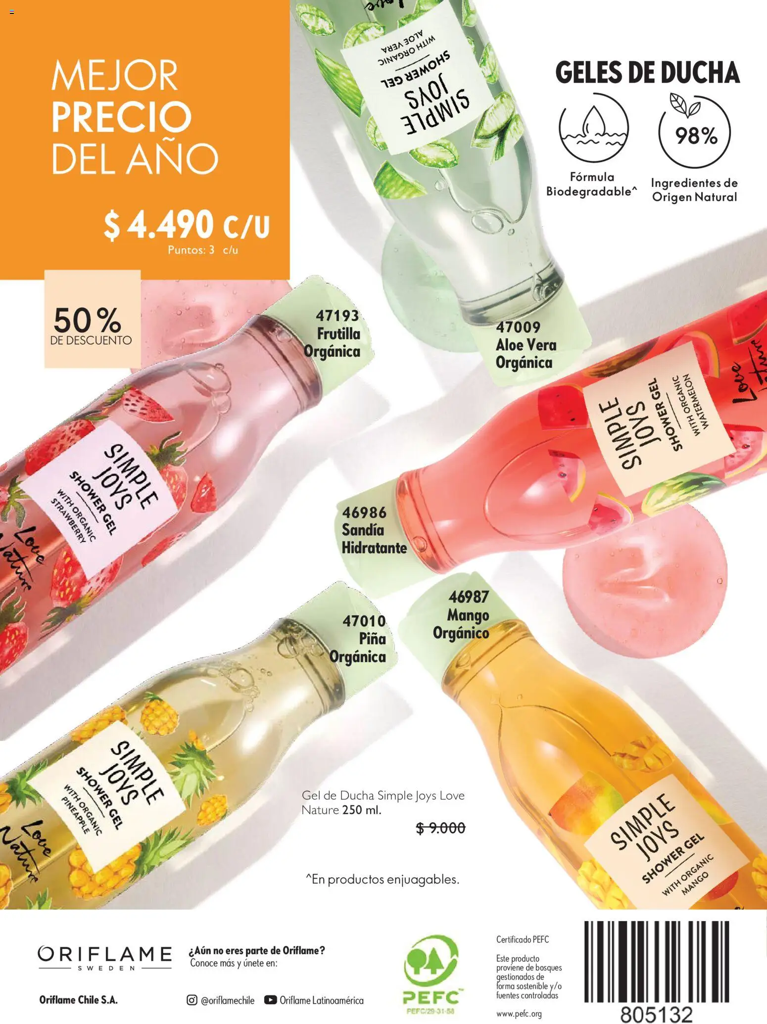 Oriflame catálogo │ válido desde el 11.09.2026 | Página: 132 | Productos: Mango, Ducha, Frutilla, Ingredientes