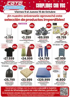 Vista previa Coto ofertas productos válido desde el 09/10/2026