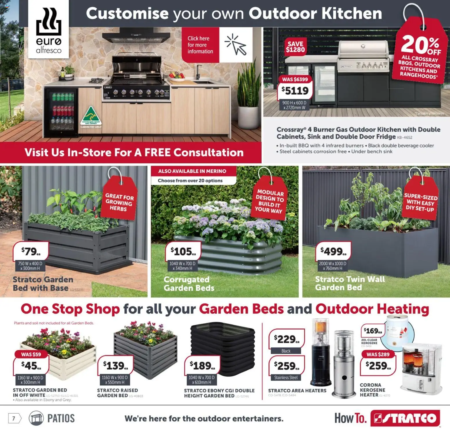 Stratco catalogue - valid from 29.05.2026 | Page: 7 | Products: Sink, Heater, Fridge, Bench