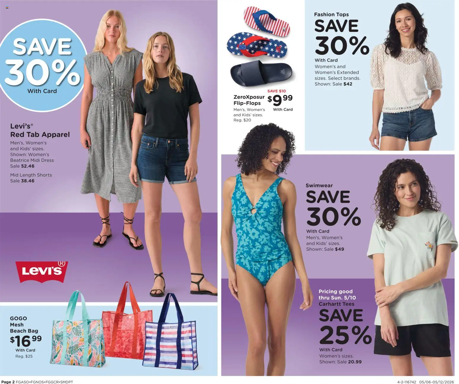 Fred Meyer Home & Apparel - valid from 06.05.2026 | Page: 2 | Products: Swimwear, Shorts, Dress, Bag
